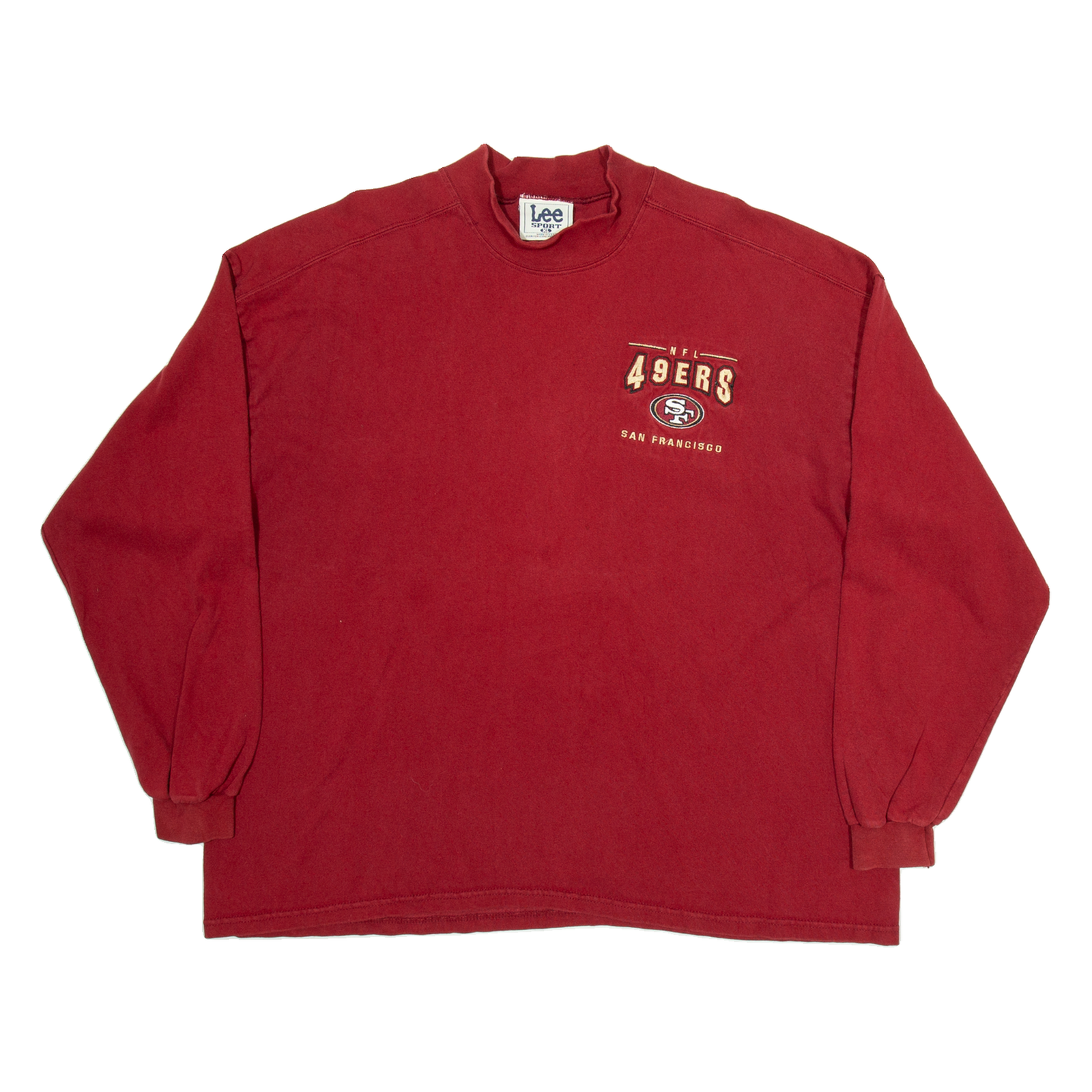 LEE San Francisco 49ers Mens T-Shirt Red Long Sleeve USA Roll Neck XL Refurbished - N/A refurbished available on Cerqular
