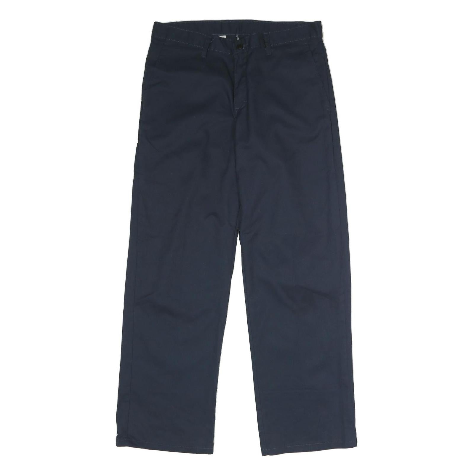 DICKIES Mens Polyester Blend Navy Regular Straight Trousers W32 L30 Workwear Zip Refurbished - N/A refurbished available on Cerqular