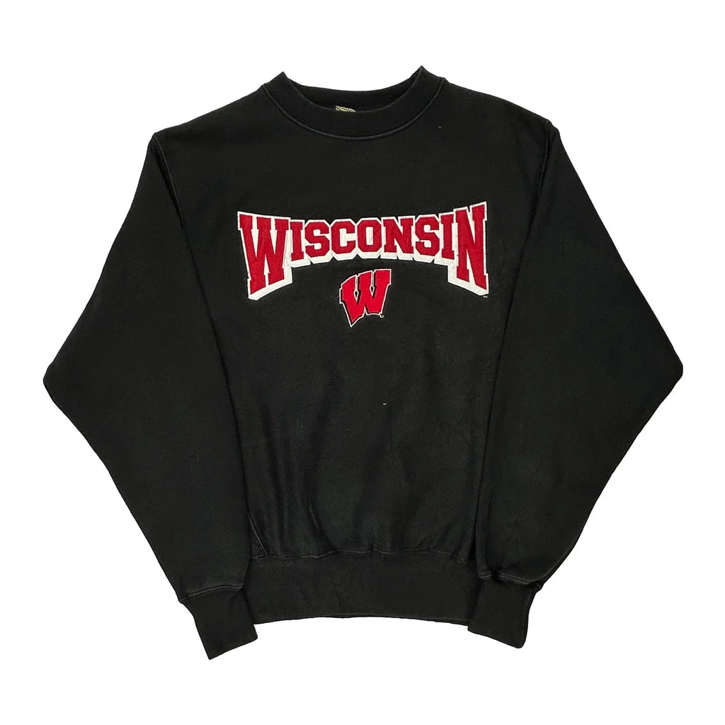 Buy Wisconsin Signature College Sweatshirt - Small Black Cotton Refurbished - $23.57 Wisconsin Signature College Sweatshirt - Small Black Cotton Refurbished - Thrifted (note: this is a term often used to describe second- refurbished available on Cerqular