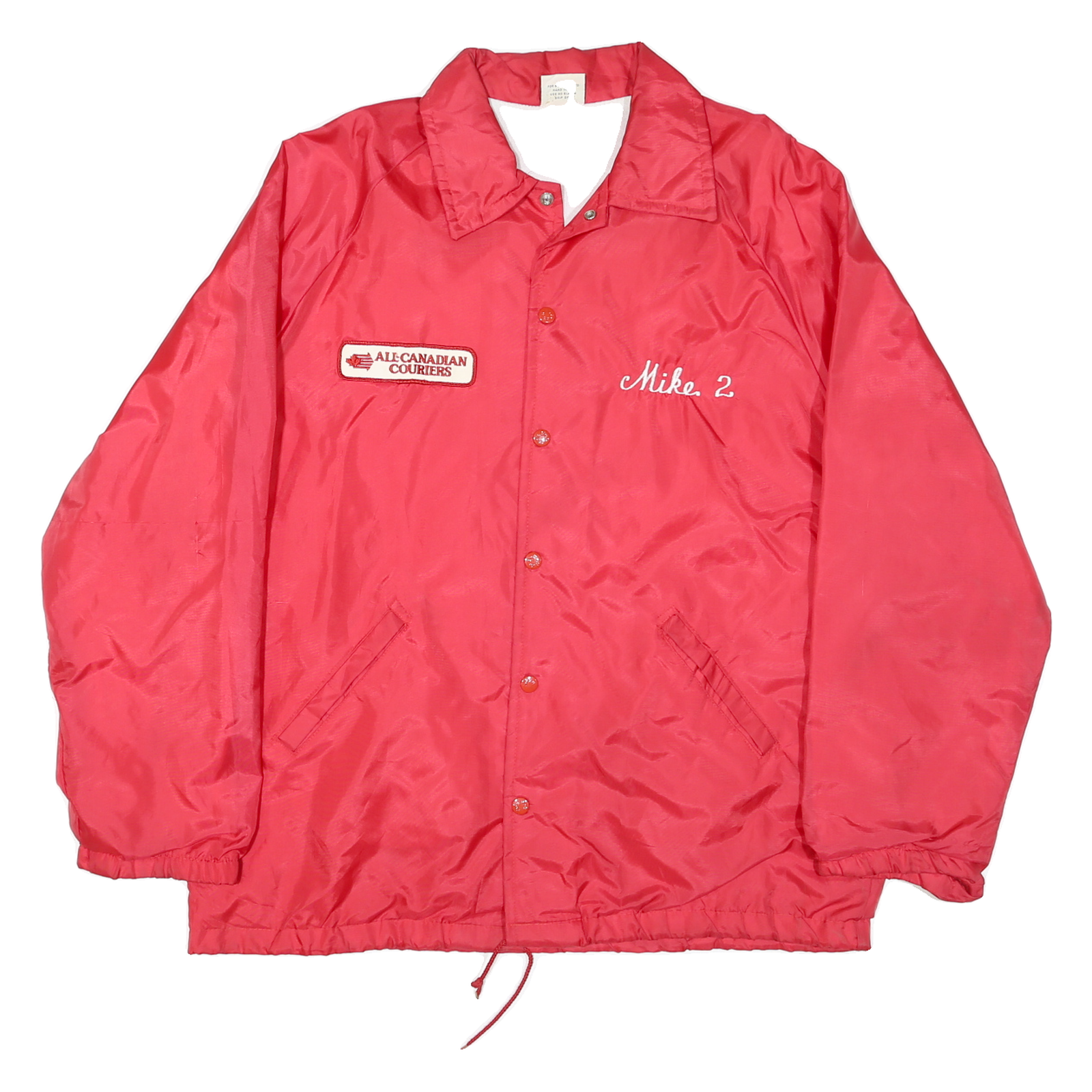 BIRDIE Mens Red Button Polyester Jacket M Coach Style Embroidered Flags Design Refurbished - N/A refurbished available on Cerqular