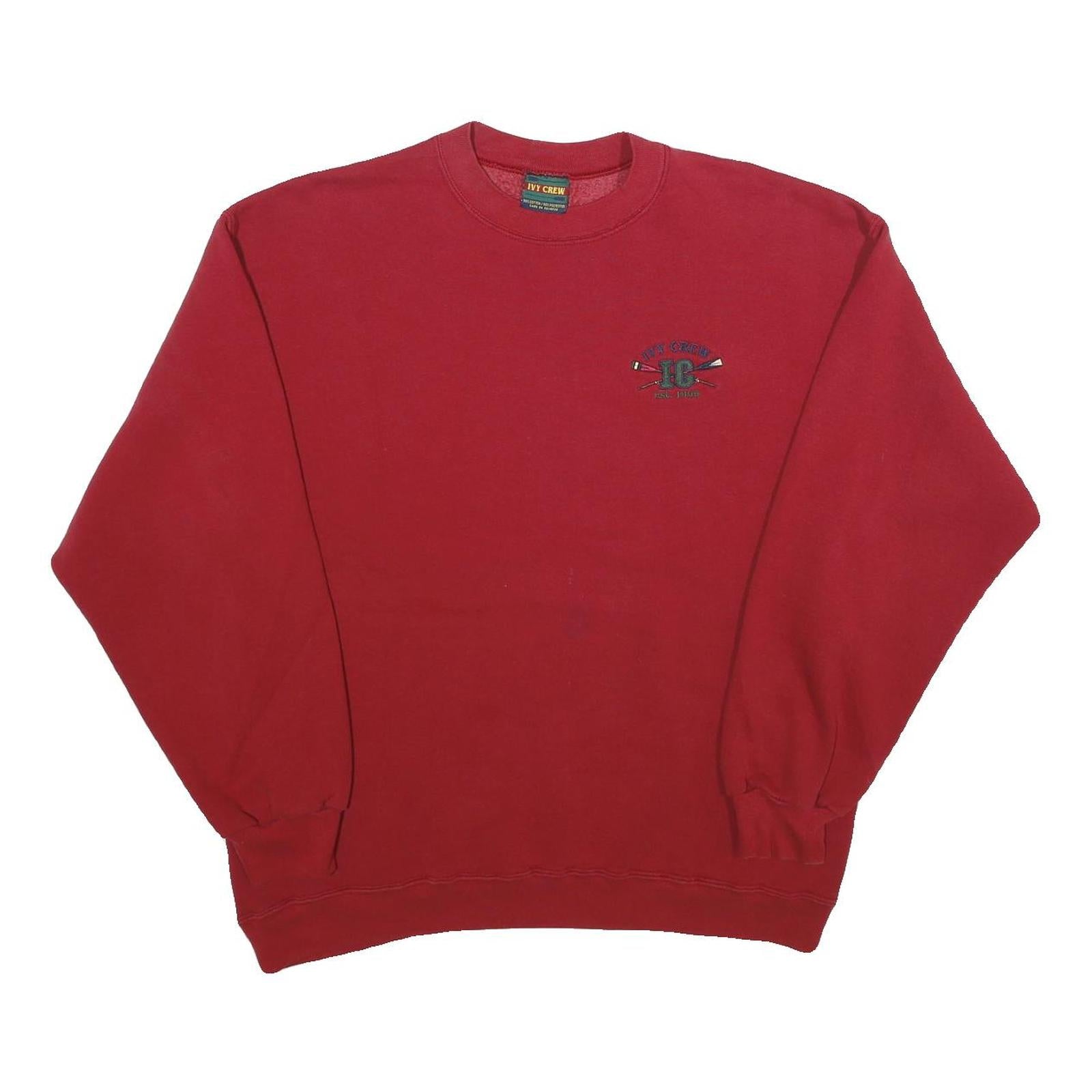 IVY CREW Mens Red Crew Neck L Sweatshirt Cotton Blend Casual Wear Refurbished - N/A refurbished available on Cerqular
