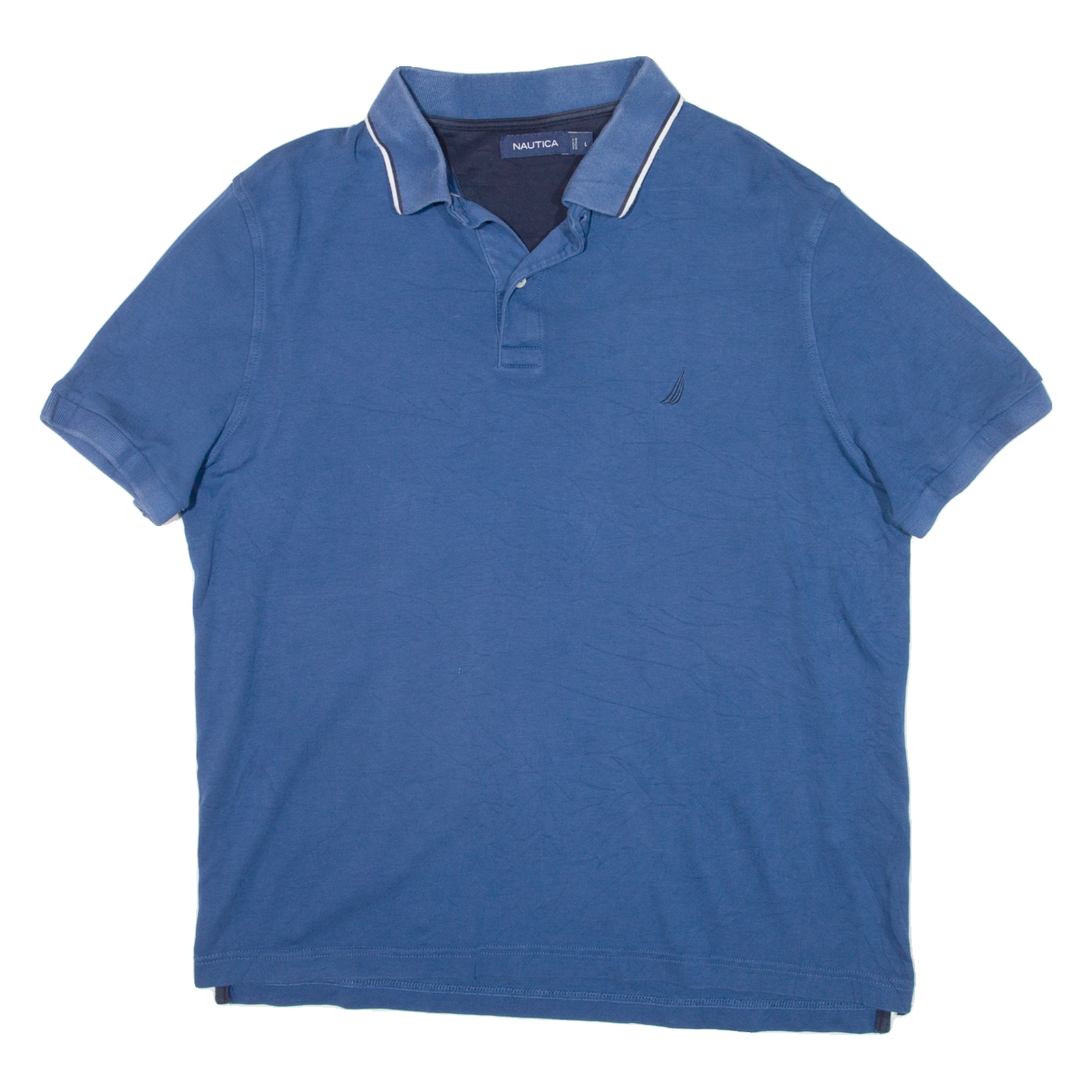 NAUTICA Mens Polo Shirt Blue L Refurbished - N/A refurbished available on Cerqular