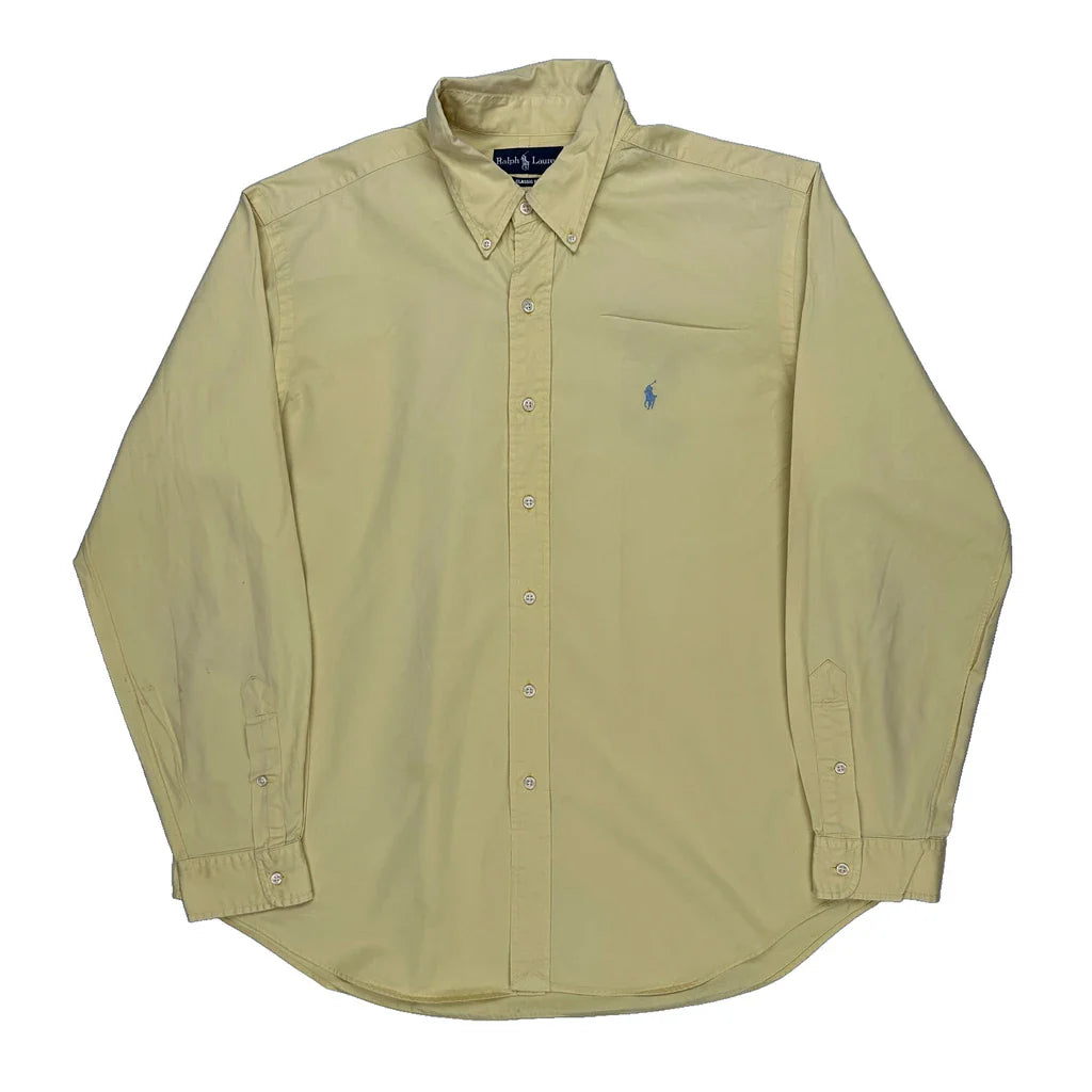 Ralph Lauren Shirt - XL Yellow Cotton Refurbished - Thrifted (note: this is a term often used to describe second- refurbished available on Cerqular
