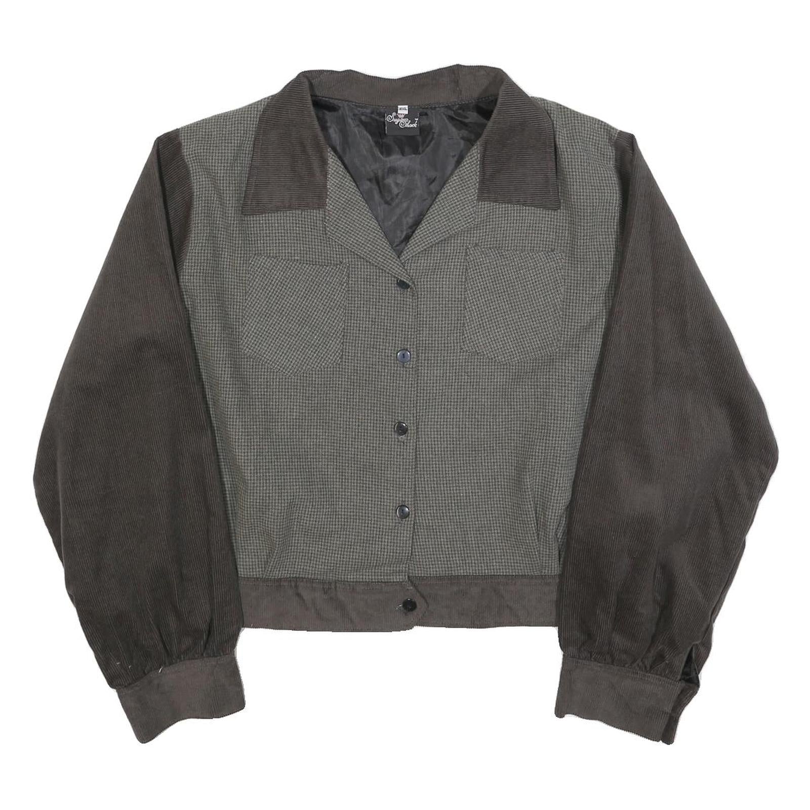 SUGAR SHACK Womens Grey & Brown Button Jacket 2XL Polyester Blend Corduroy Refurbished - N/A refurbished available on Cerqular