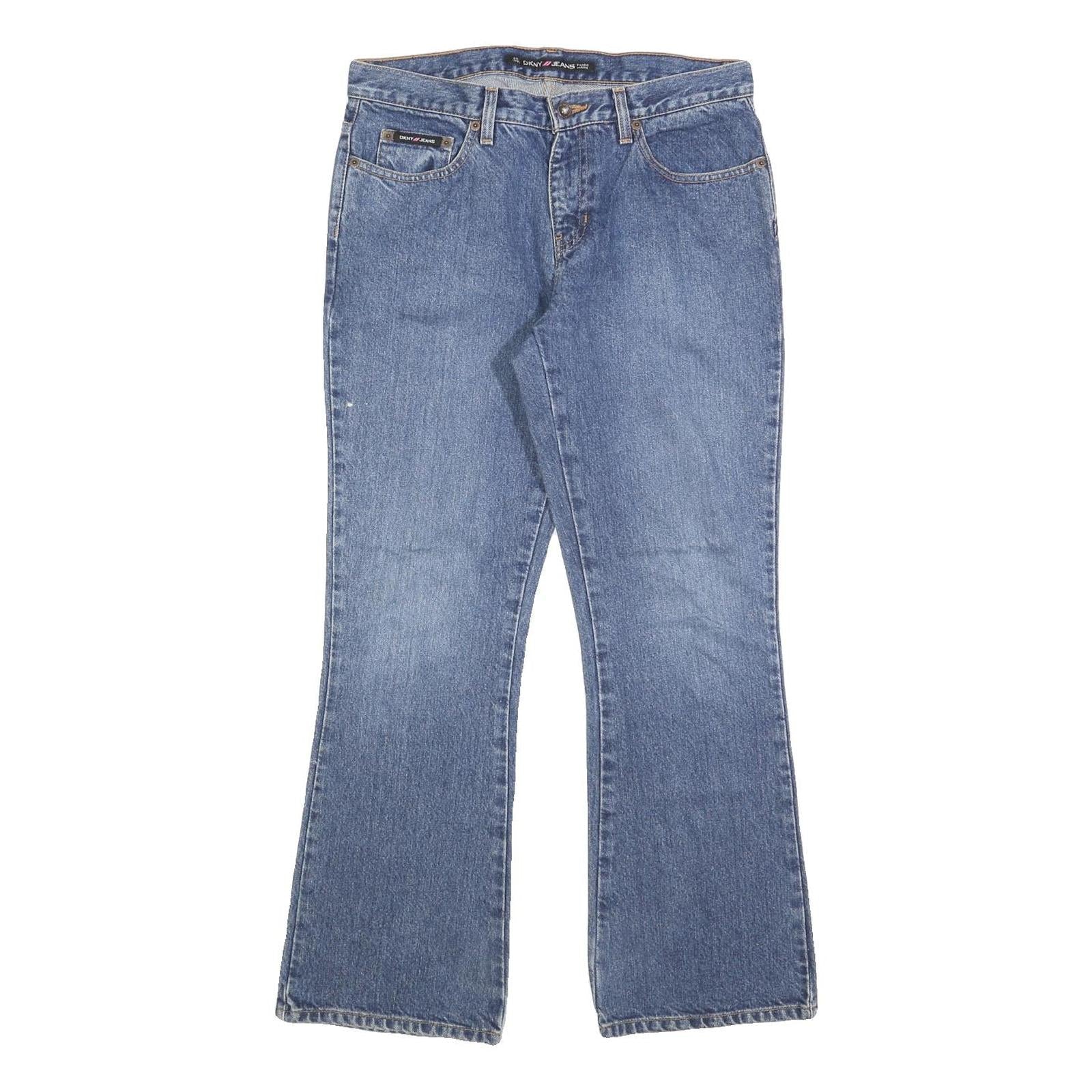 DKNY Womens Regular Fit Blue Denim Bootcut Jeans Cotton Blend W32 L28 Stylish Refurbished - N/A refurbished available on Cerqular