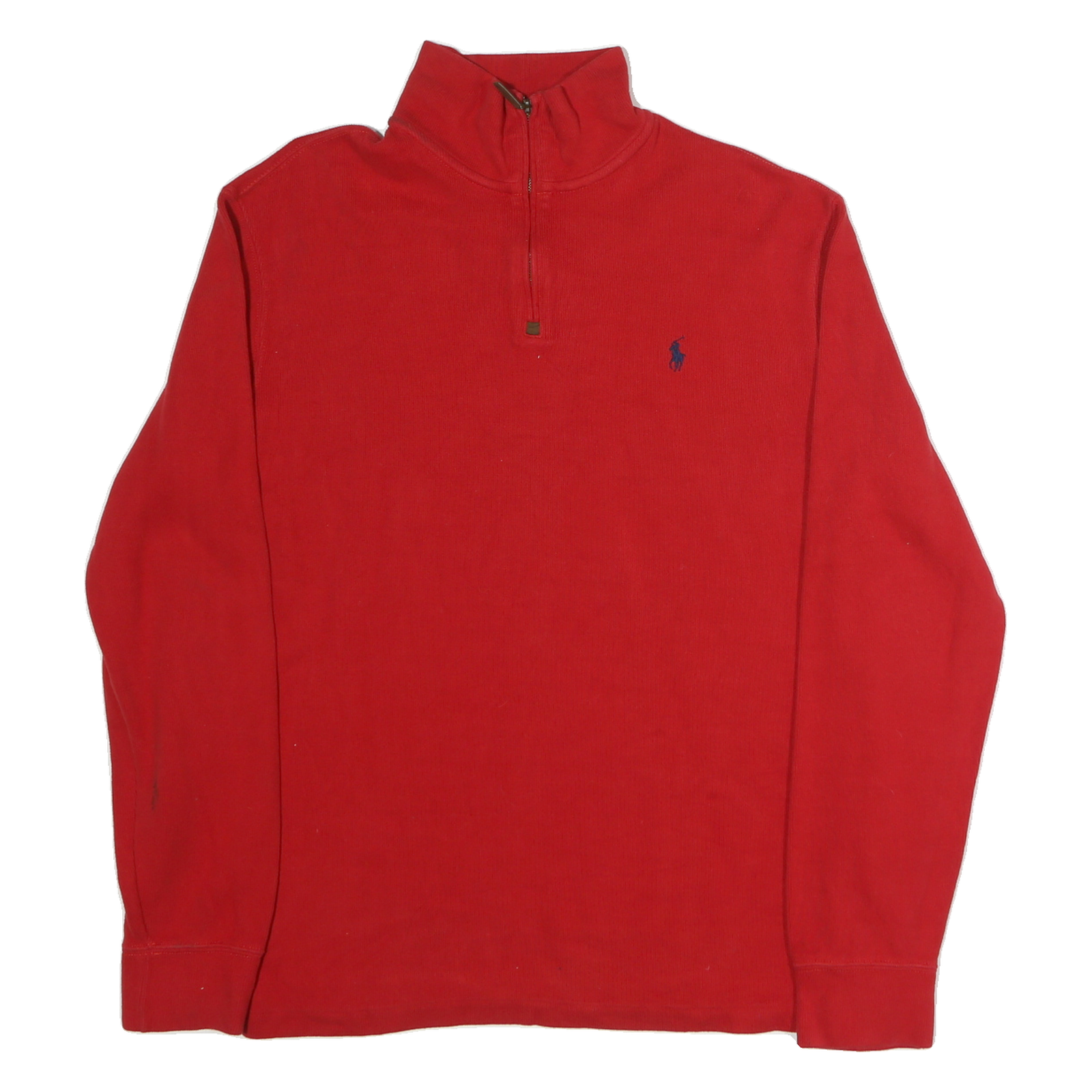 POLO RALPH LAUREN Mens Red Plain Cotton Pullover Crew Neck Jumper L Classic Refurbished - N/A refurbished available on Cerqular