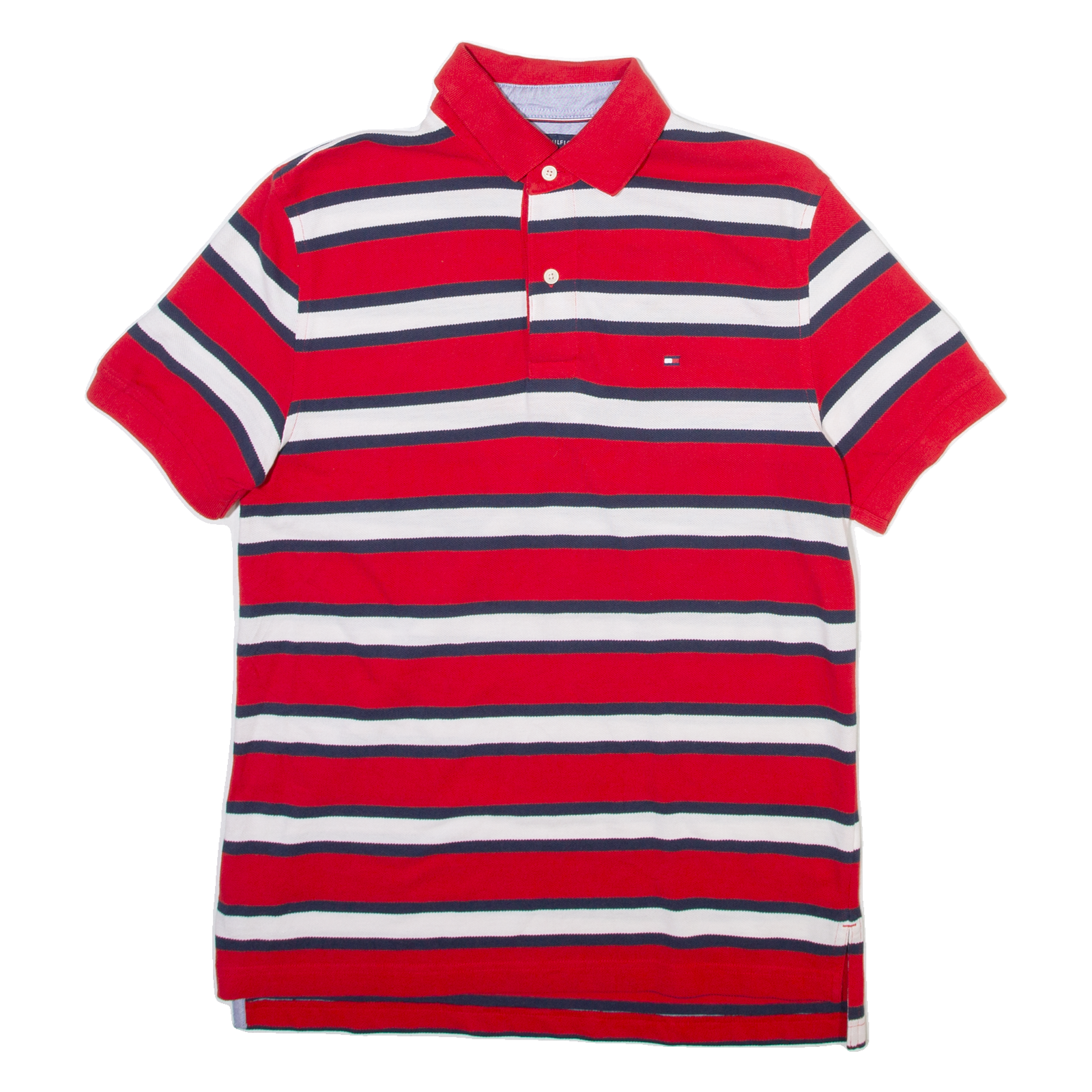 TOMMY HILFIGER Mens Polo Shirt Red Striped S Refurbished - N/A refurbished available on Cerqular