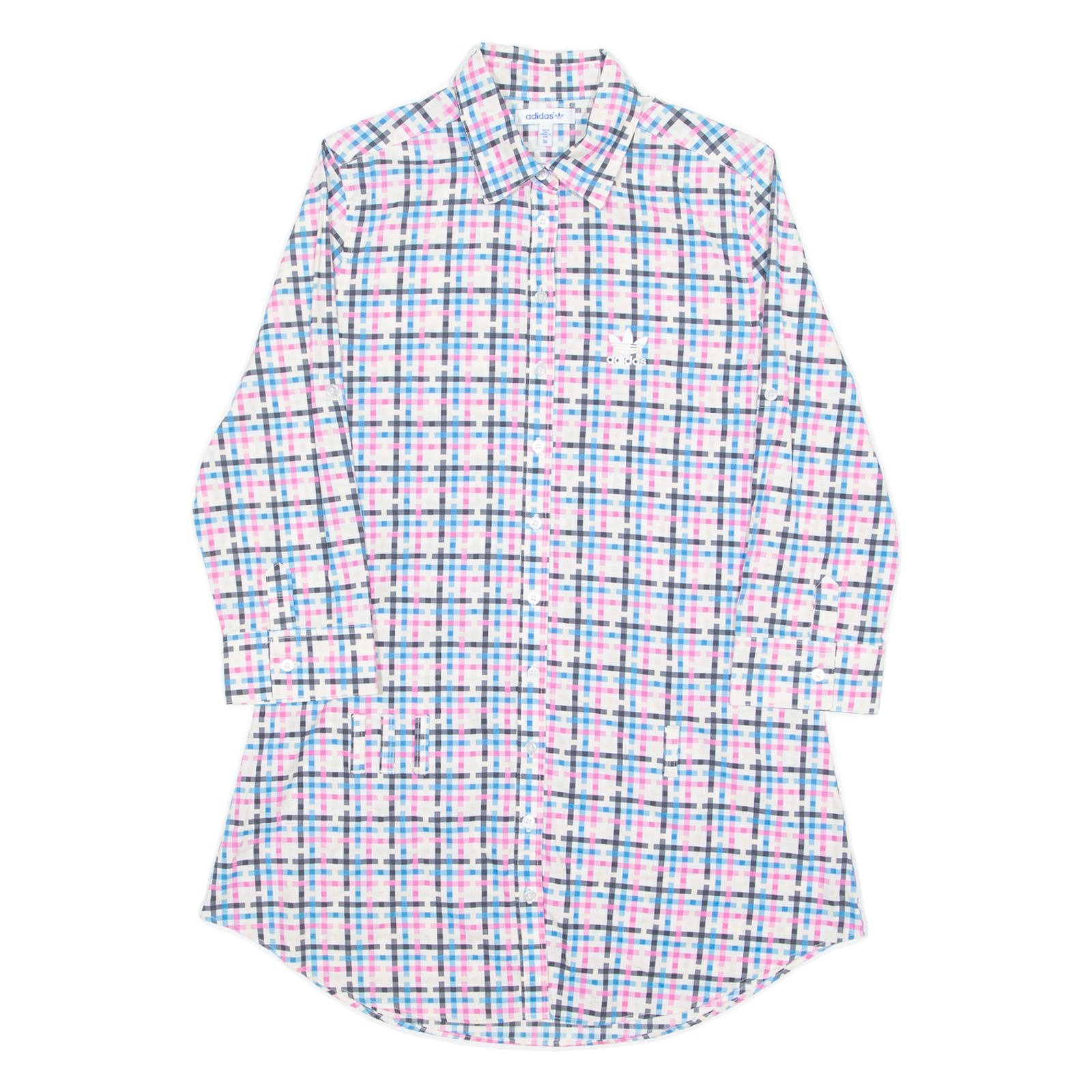 ADIDAS ORIGINALS Long Womens Shirt Pink Check 3/4 Sleeve S Refurbished - N/A refurbished available on Cerqular