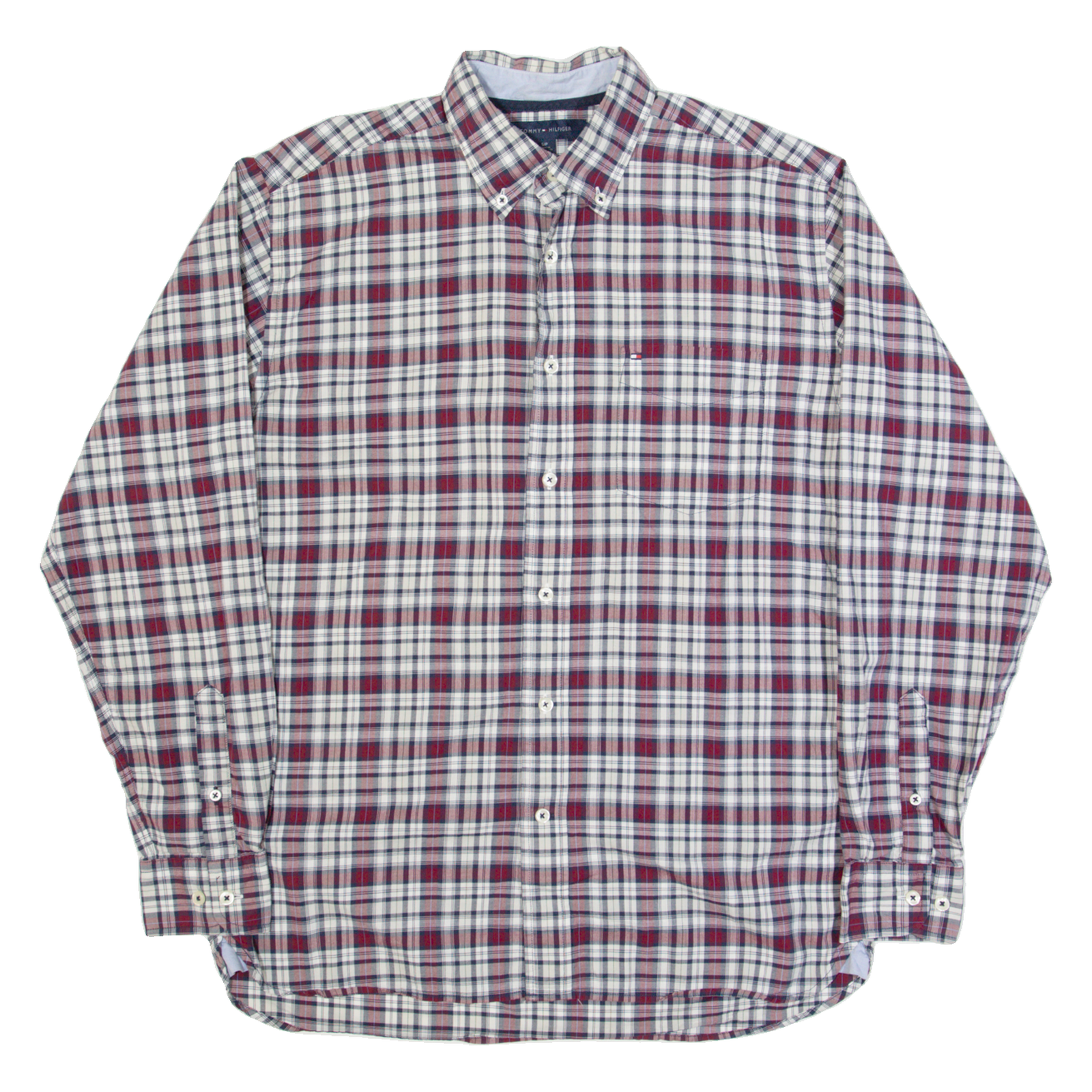 TOMMY HILFIGER Mens Shirt Red Check Long Sleeve M Refurbished - N/A refurbished available on Cerqular