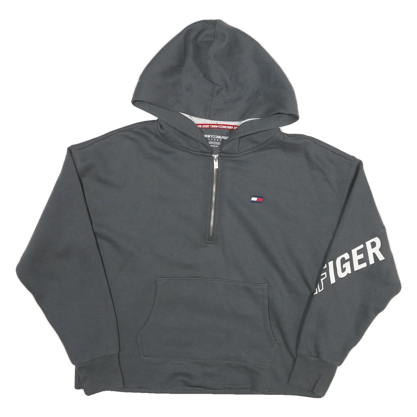 Buy TOMMY HILFIGER Womens Grey Zip Half Hoodie M Logo Sleeve Print Refurbished - $35.09 TOMMY HILFIGER Womens Grey Zip Half Hoodie M Logo Sleeve Print Refurbished - N/A refurbished available on Cerqular