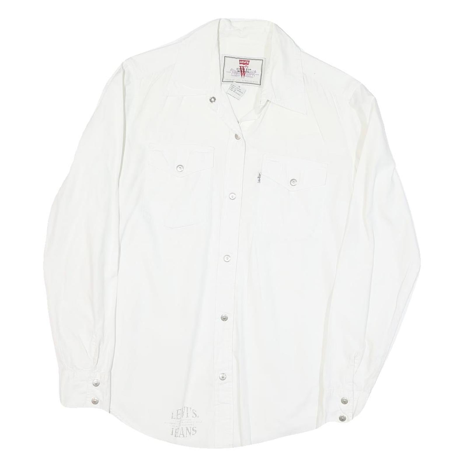 LEVI'S Womens White Button Shirt S Cotton Blend Casual Classic Fit Long Sleeve Refurbished - N/A refurbished available on Cerqular