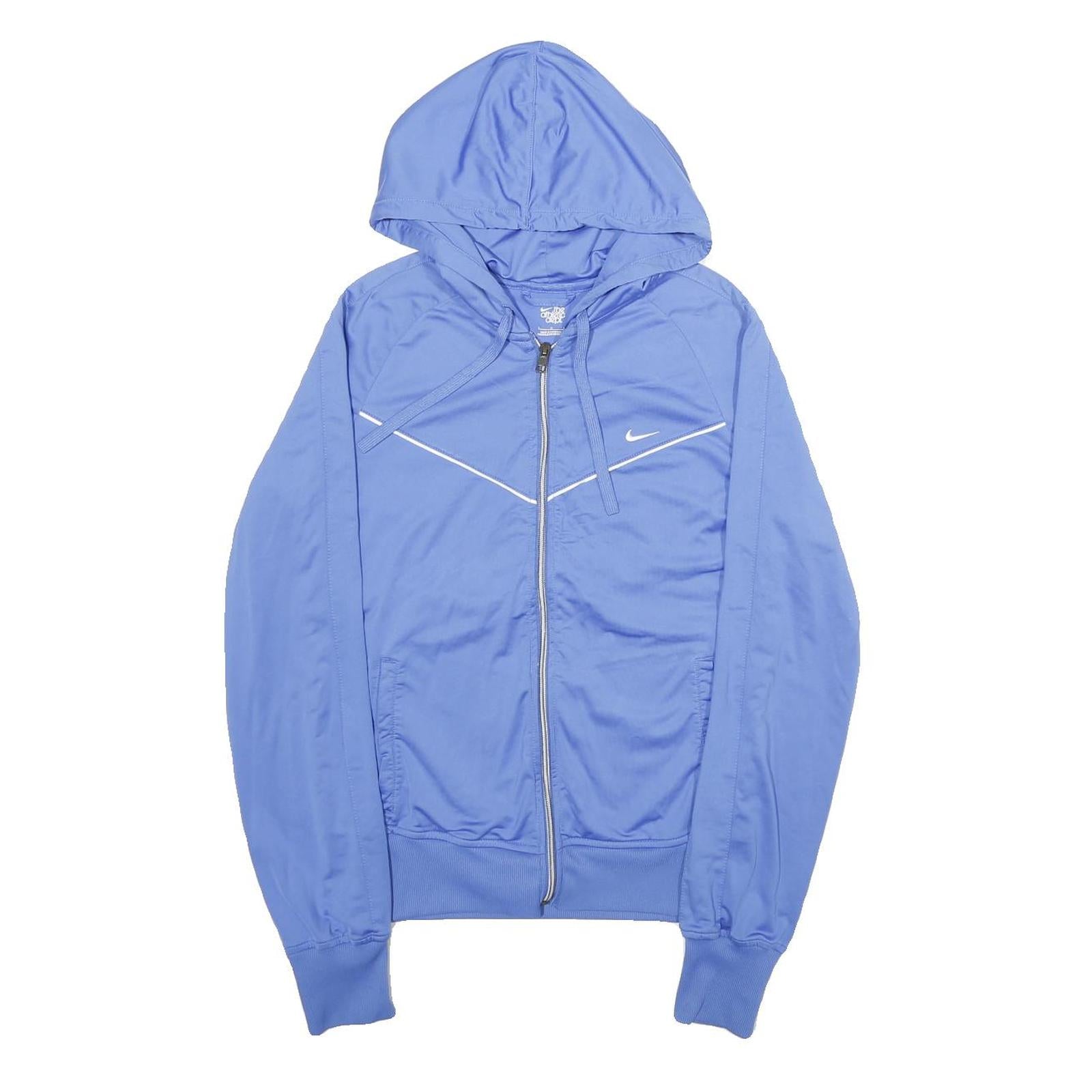 NIKE Womens Blue Zip Hoodie L Polyester Jacket Sportswear Casual Lightweight Refurbished - N/A refurbished available on Cerqular