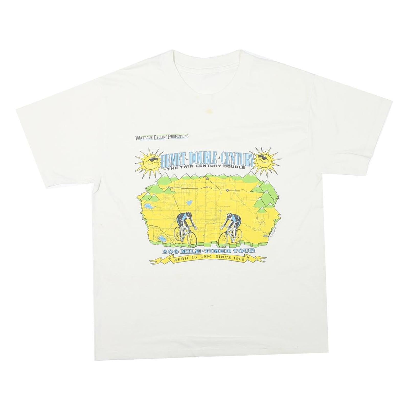Mens White Helmet Double Century Cotton Blend Graphic T-Shirt M Short Sleeve Refurbished - N/A refurbished available on Cerqular
