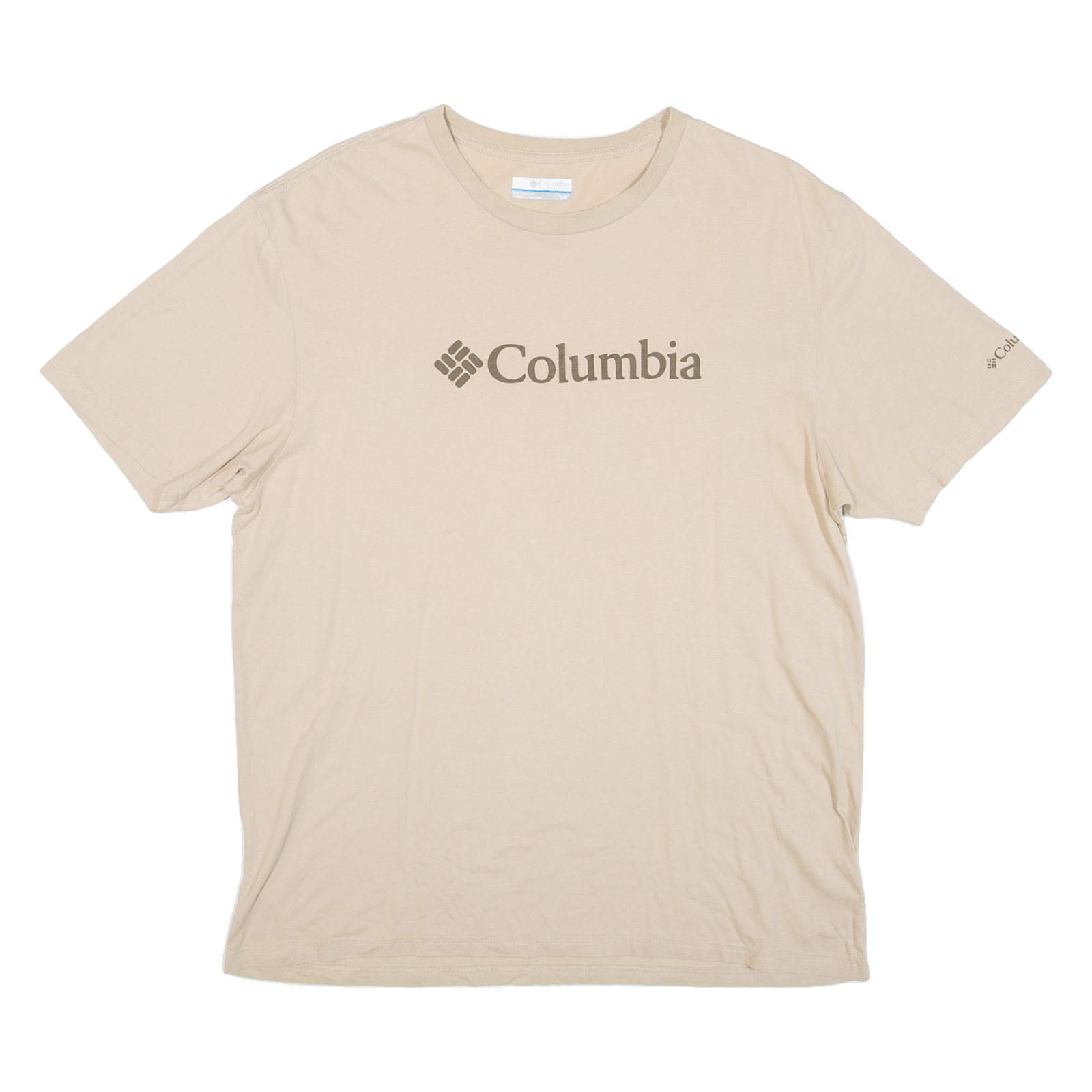 COLUMBIA Mens T-Shirt Beige Crew Neck L Refurbished - N/A refurbished available on Cerqular