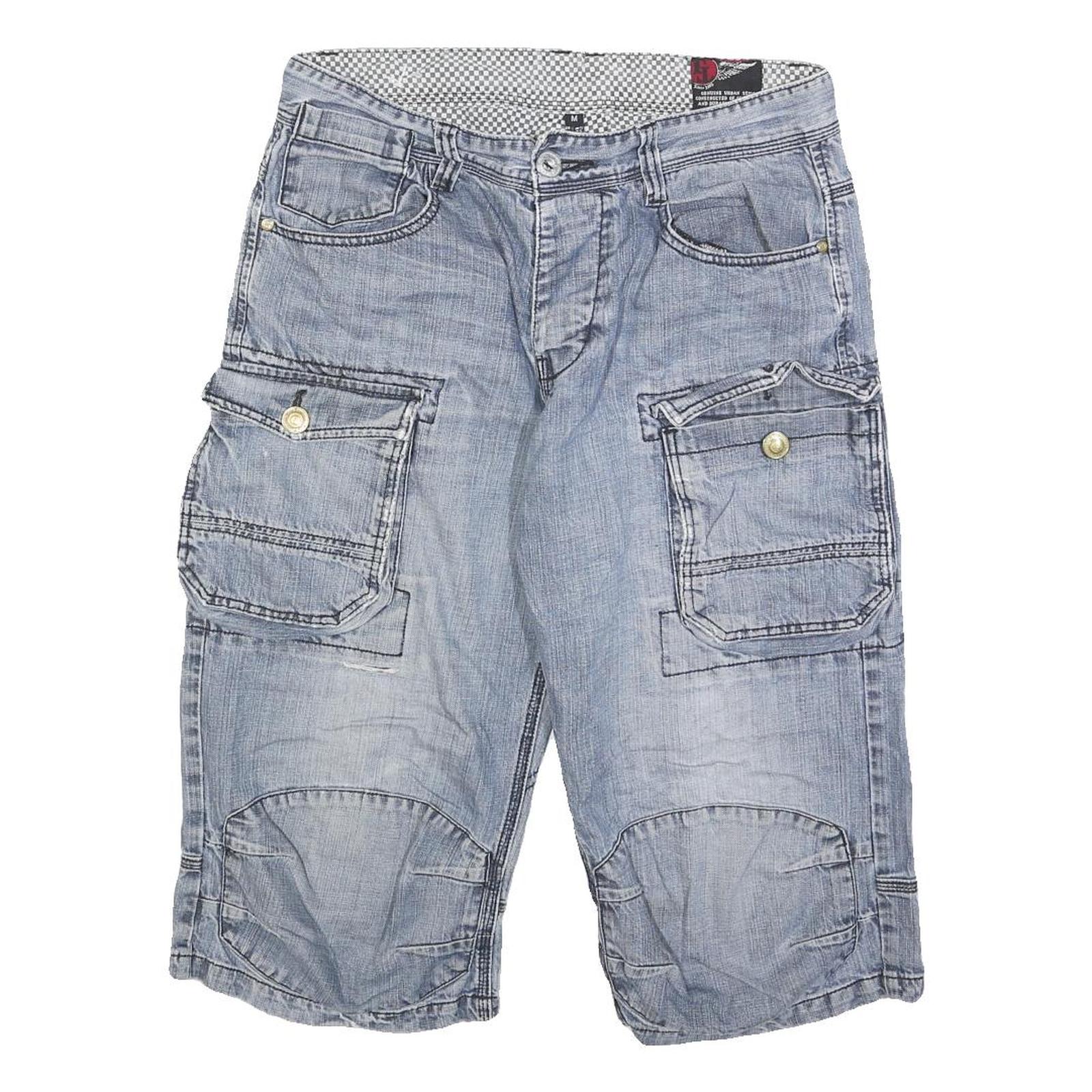 TOM TOMPSON Mens Shorts Blue Cargo M W30 Casual Cotton Pocket Detail Refurbished - N/A refurbished available on Cerqular