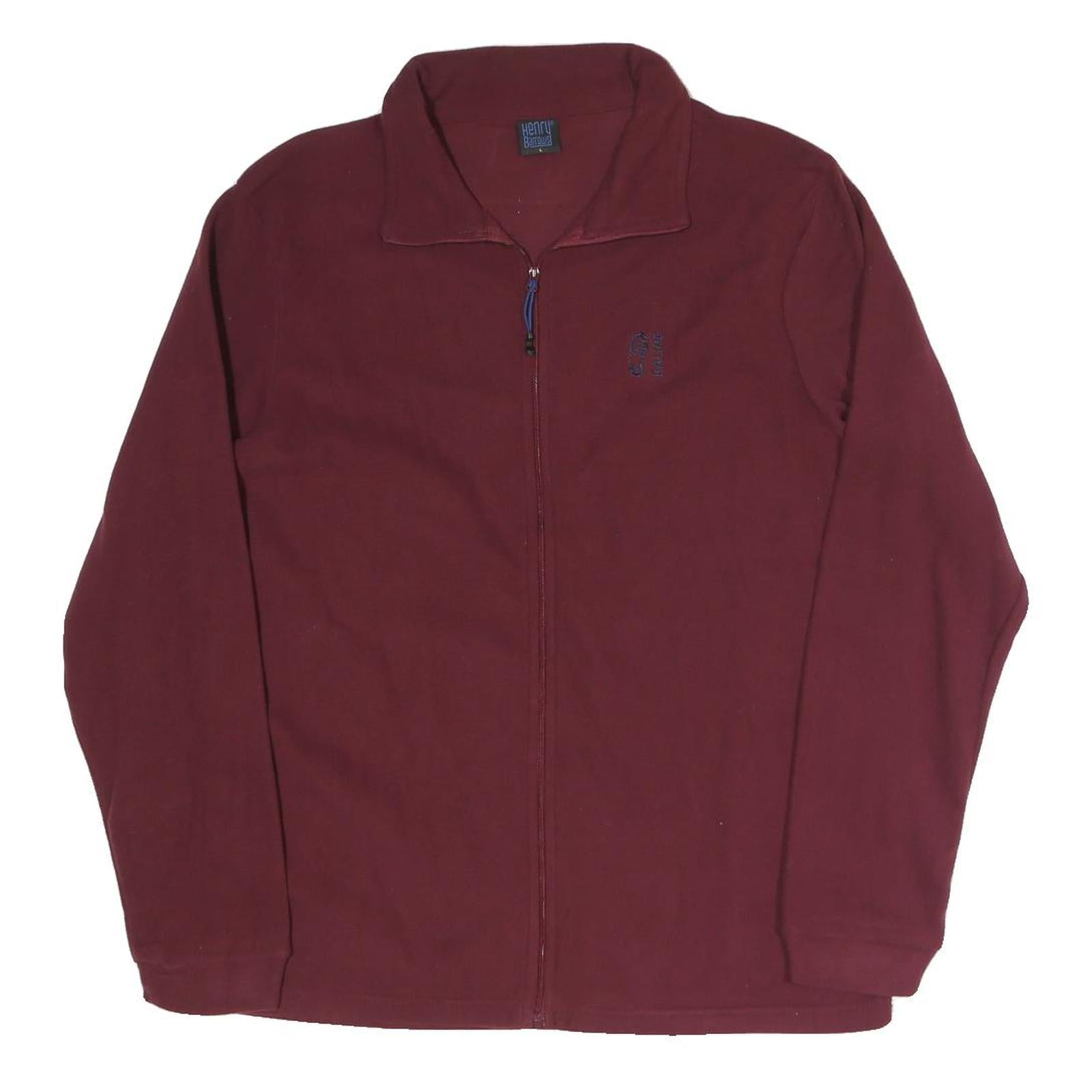 HENRY BARROWS Mens Maroon Jacket L Polyester Blend Plain Zip Casual Lightweight Refurbished - N/A refurbished available on Cerqular