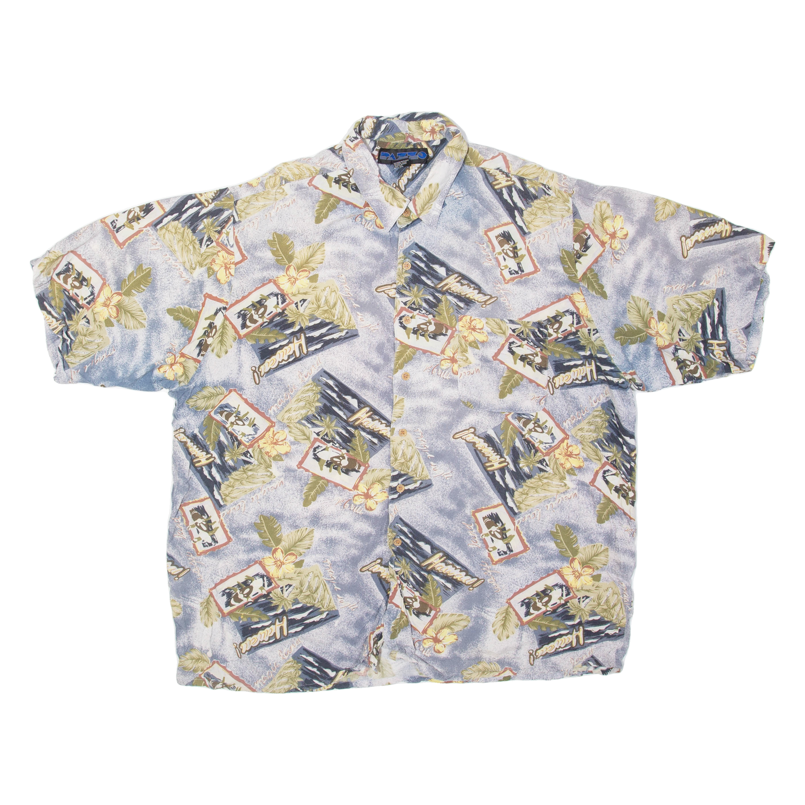 PAZZO Mens Hawaiian Shirt Blue Floral XL Refurbished - N/A refurbished available on Cerqular