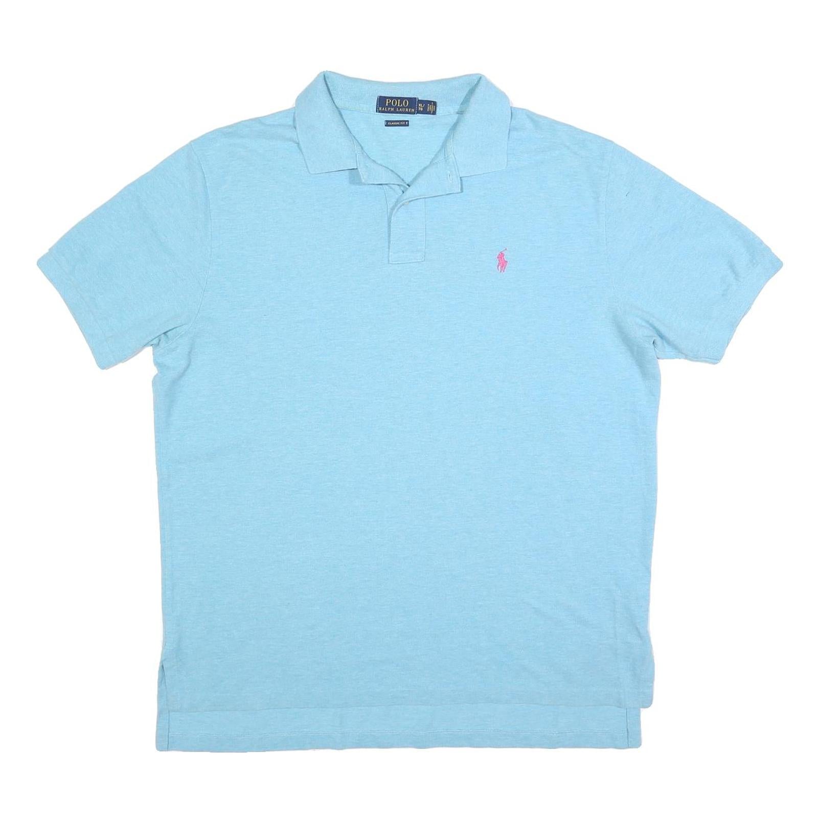 POLO RALPH LAUREN Mens Light Blue Short Sleeve Plain XL Classic Fit Cotton Blend Refurbished - N/A refurbished available on Cerqular