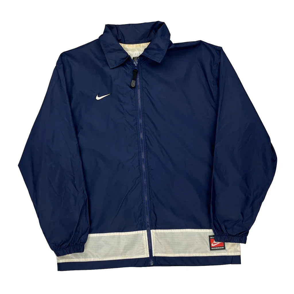 Age 13-14 Nike Windbreaker - XL Navy Polyester Refurbished - Thrifted (note: this is a term often used to describe second- refurbished available on Cerqular