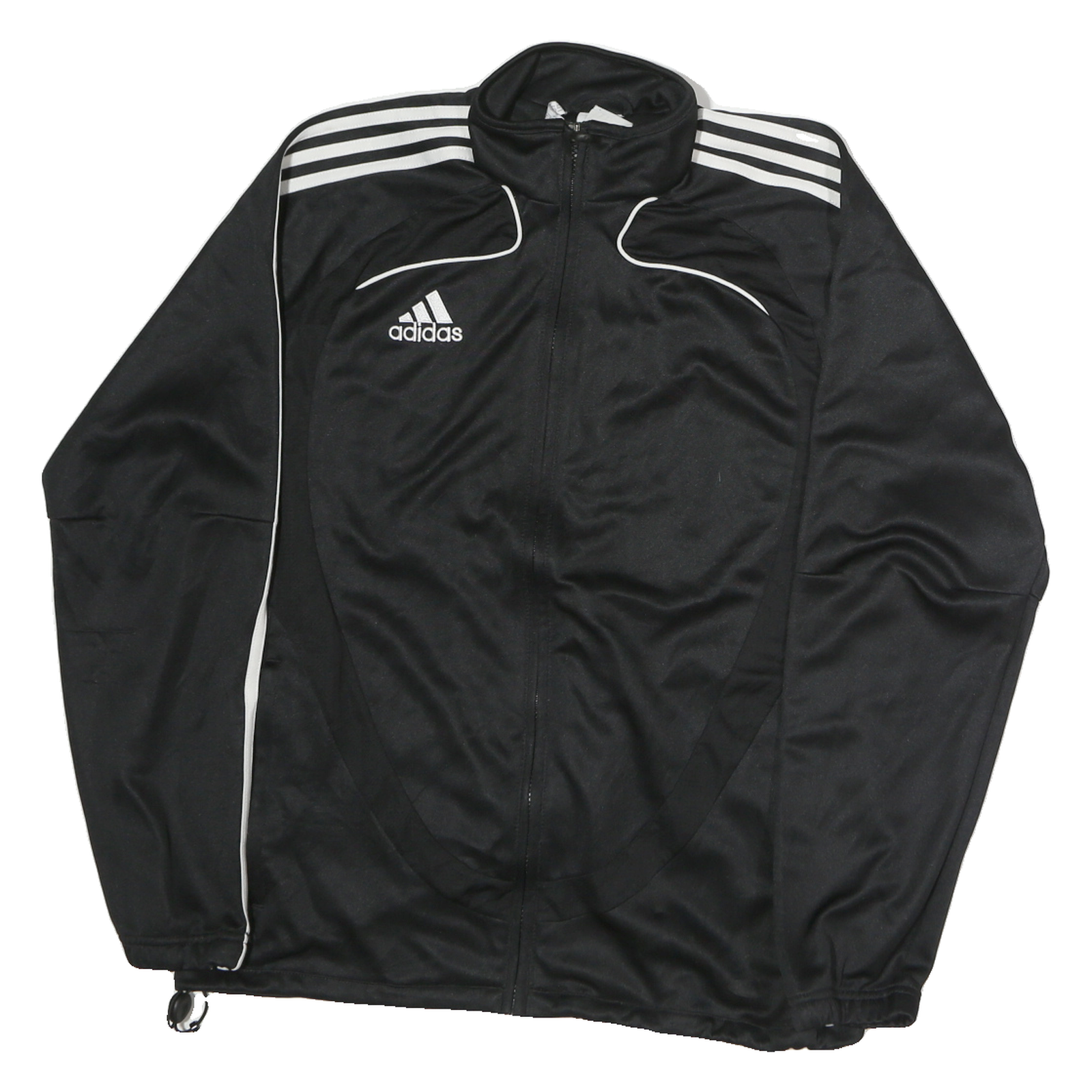 ADIDAS Mens Black White Track Jacket S Polyester Zip Sportswear Casual Refurbished - N/A refurbished available on Cerqular