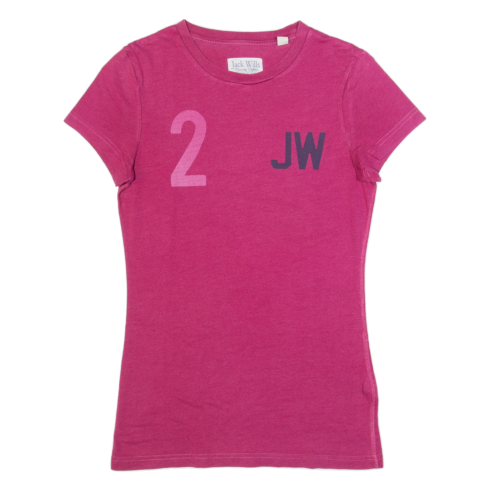 JACK WILLS Womens T-Shirt Pink UK 8 Refurbished - N/A refurbished available on Cerqular