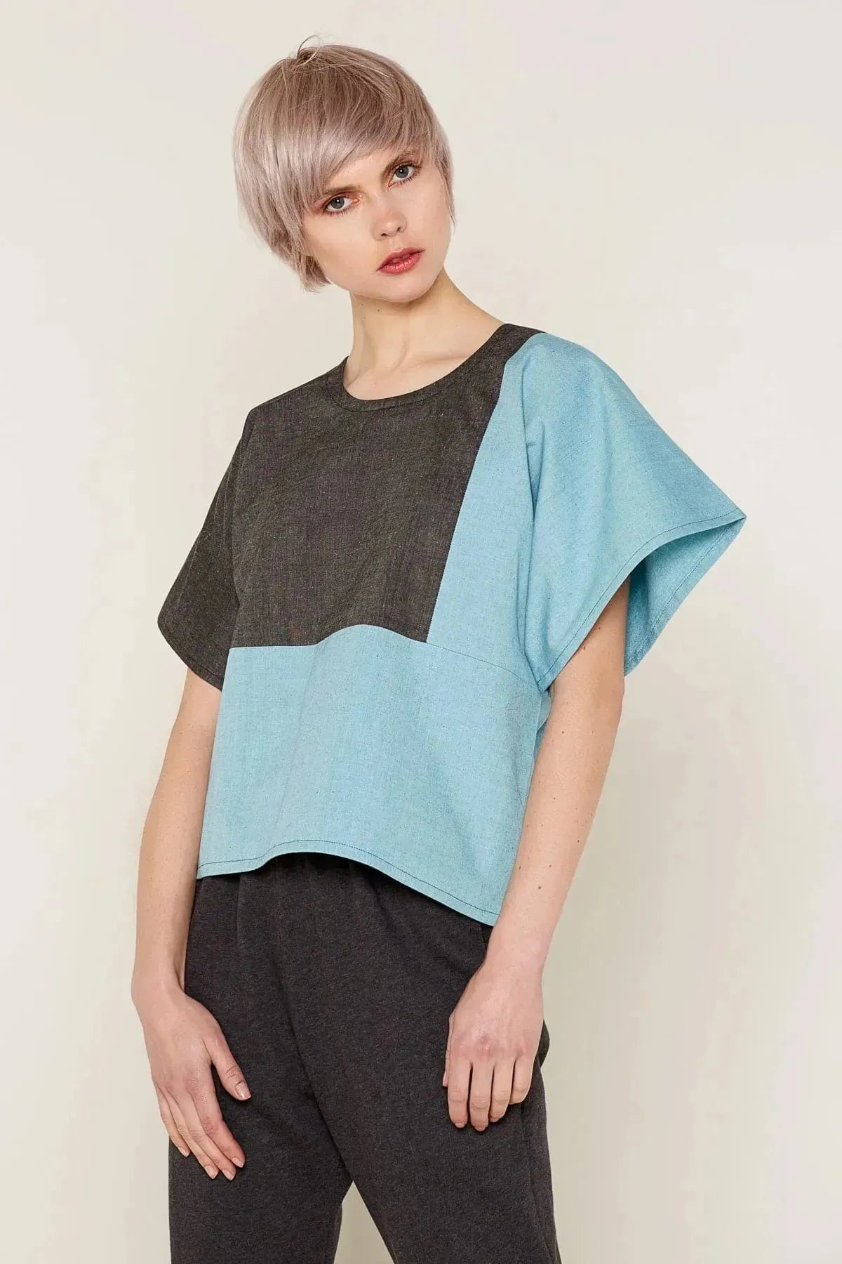 Mars Top (Grey and Aqua) | size: M Refurbished - N/A refurbished available on Cerqular