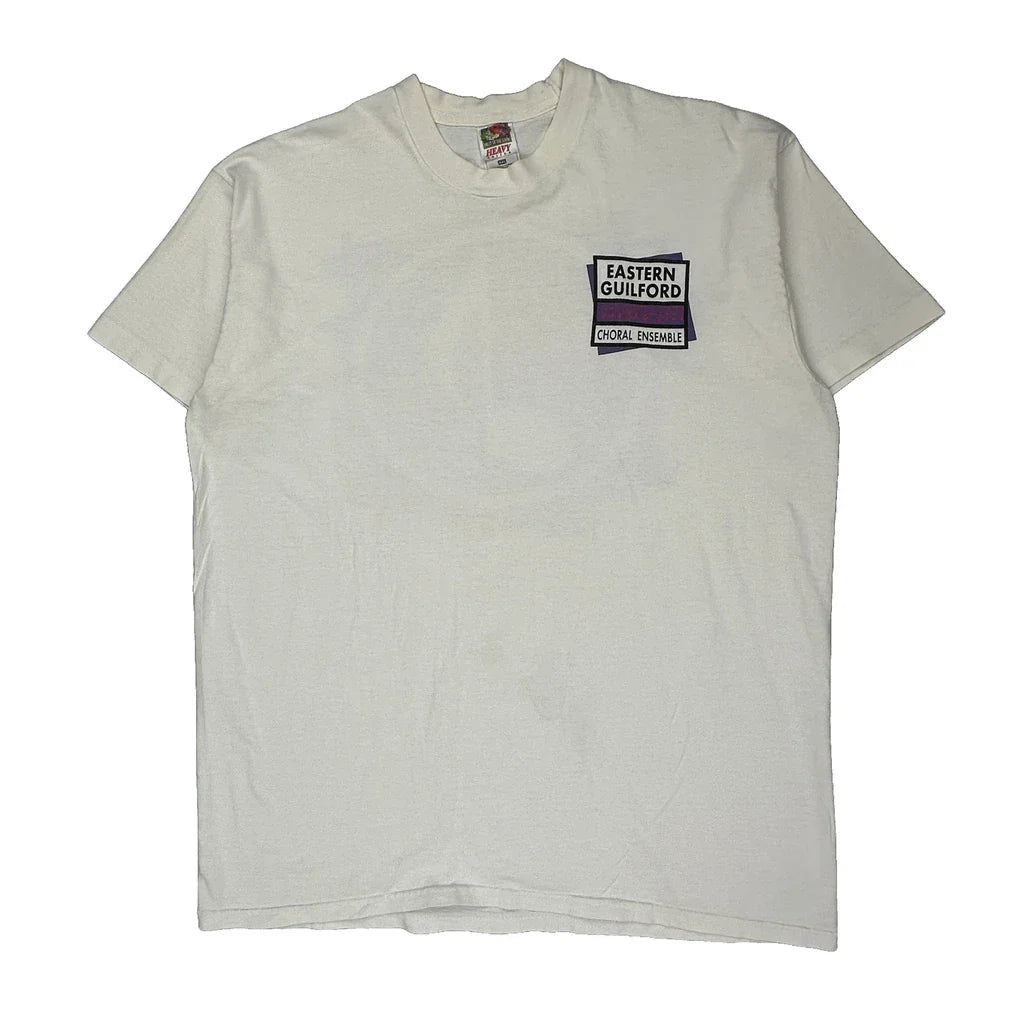 Fruit Of The Loom Graphic T-Shirt - 2XL White Cotton Refurbished - Thrifted (note: this is a term often used to describe second- refurbished available on Cerqular