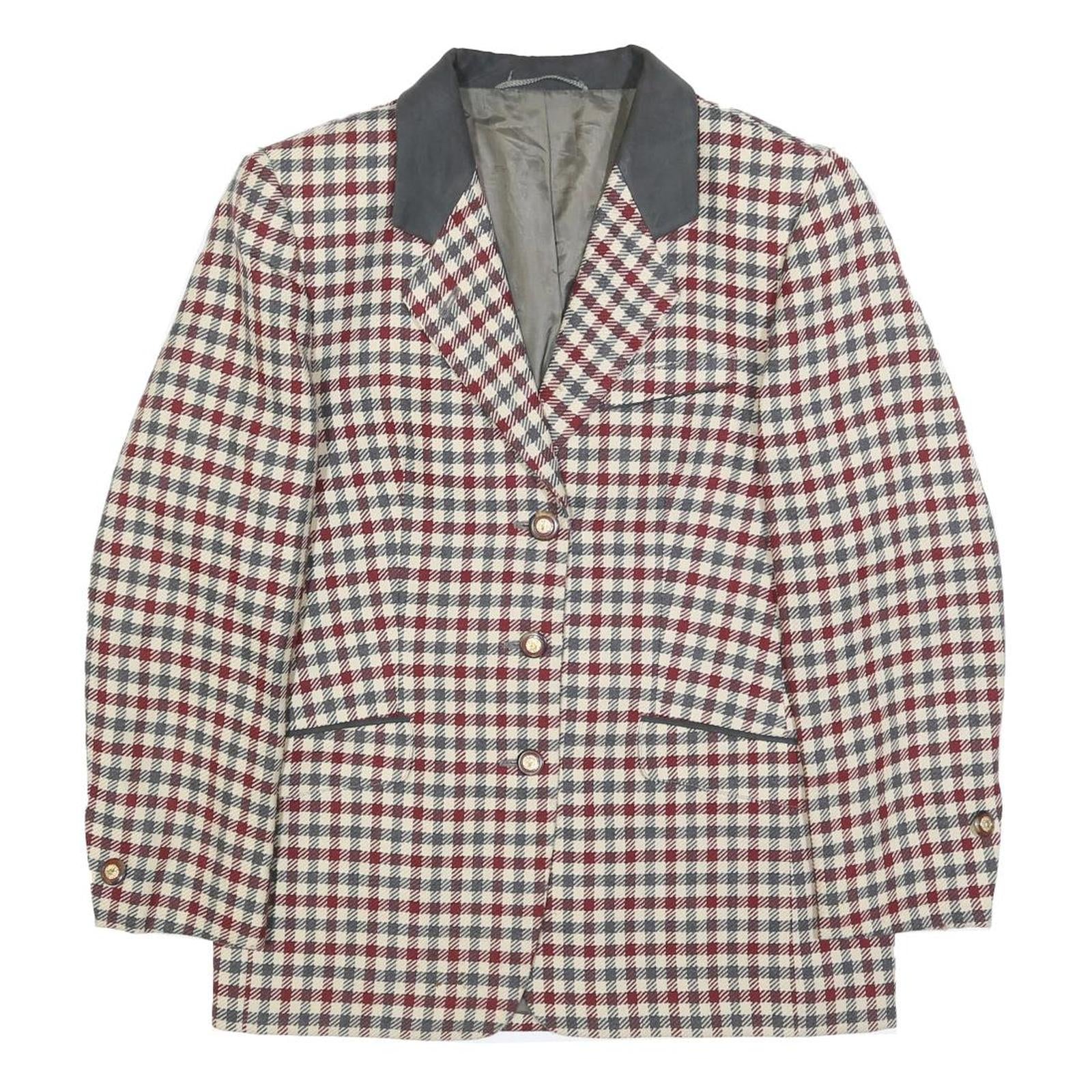 Buy Womens Burgundy & Grey Check Wool Button Jacket M Classic Tailored Refurbished - $49.39 Womens Burgundy & Grey Check Wool Button Jacket M Classic Tailored Refurbished - N/A refurbished available on Cerqular