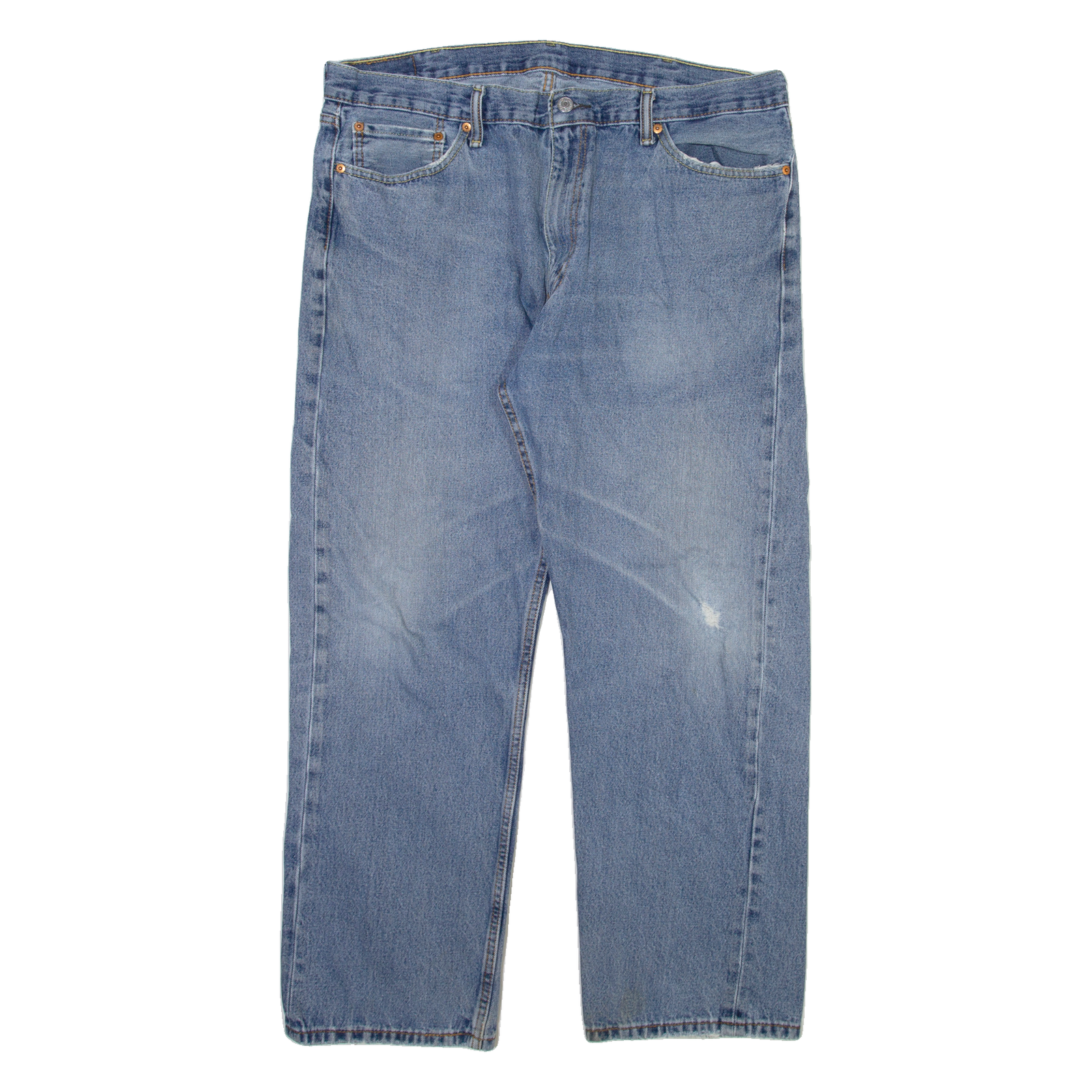 LEVI'S 505 Jeans Mens Blue Regular Straight Stone Wash W40 L30 Refurbished - N/A refurbished available on Cerqular