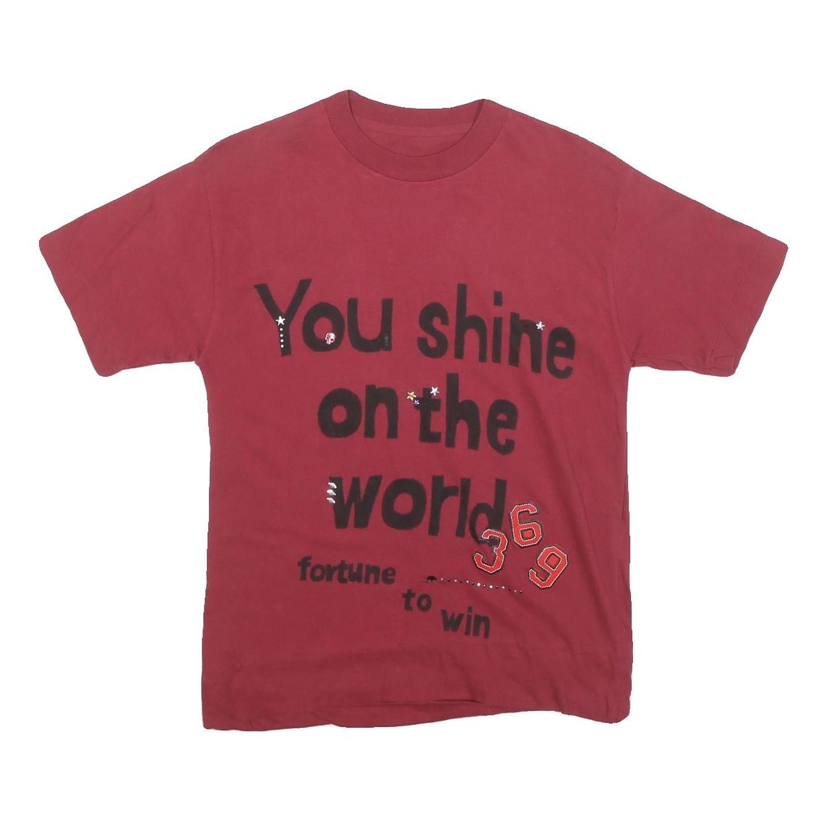 Womens Red Graphic T-Shirt S Short Sleeve Crew Neck Stars Shine Refurbished - N/A refurbished available on Cerqular