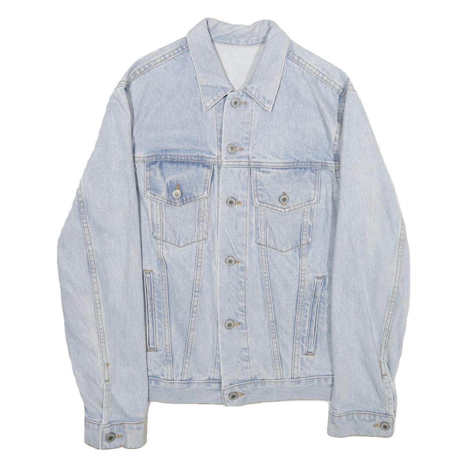 J GALT Mens Blue Cotton Denim Jacket S Classic Regular Fit Button Closure Refurbished - N/A refurbished available on Cerqular
