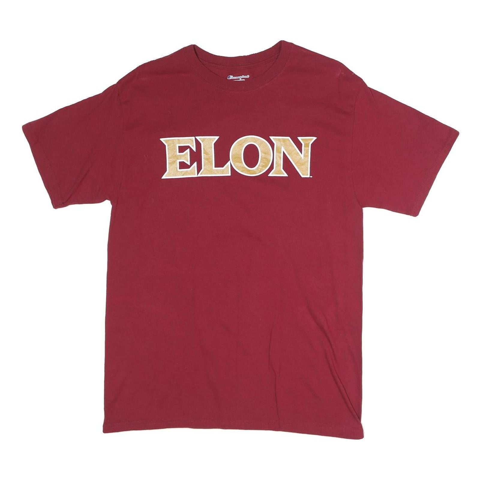 CHAMPION Mens Maroon Elon Graphic T-Shirt L Short Sleeve Crew Neck Cotton Casual Refurbished - N/A refurbished available on Cerqular