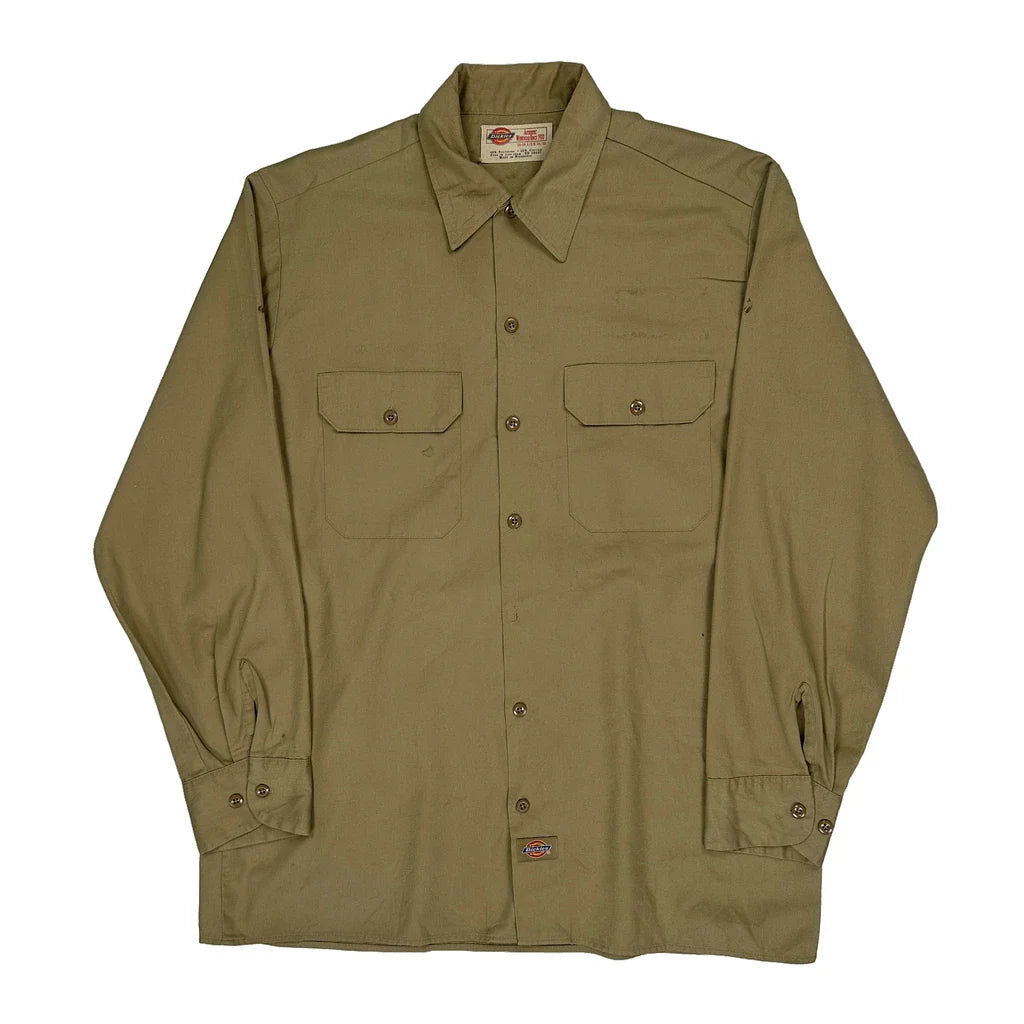 Buy Dickies Shirt - Large Khaki Cotton Blend Refurbished - $40.19 Dickies Shirt - Large Khaki Cotton Blend Refurbished - Thrifted (note: this is a term often used to describe second- refurbished available on Cerqular