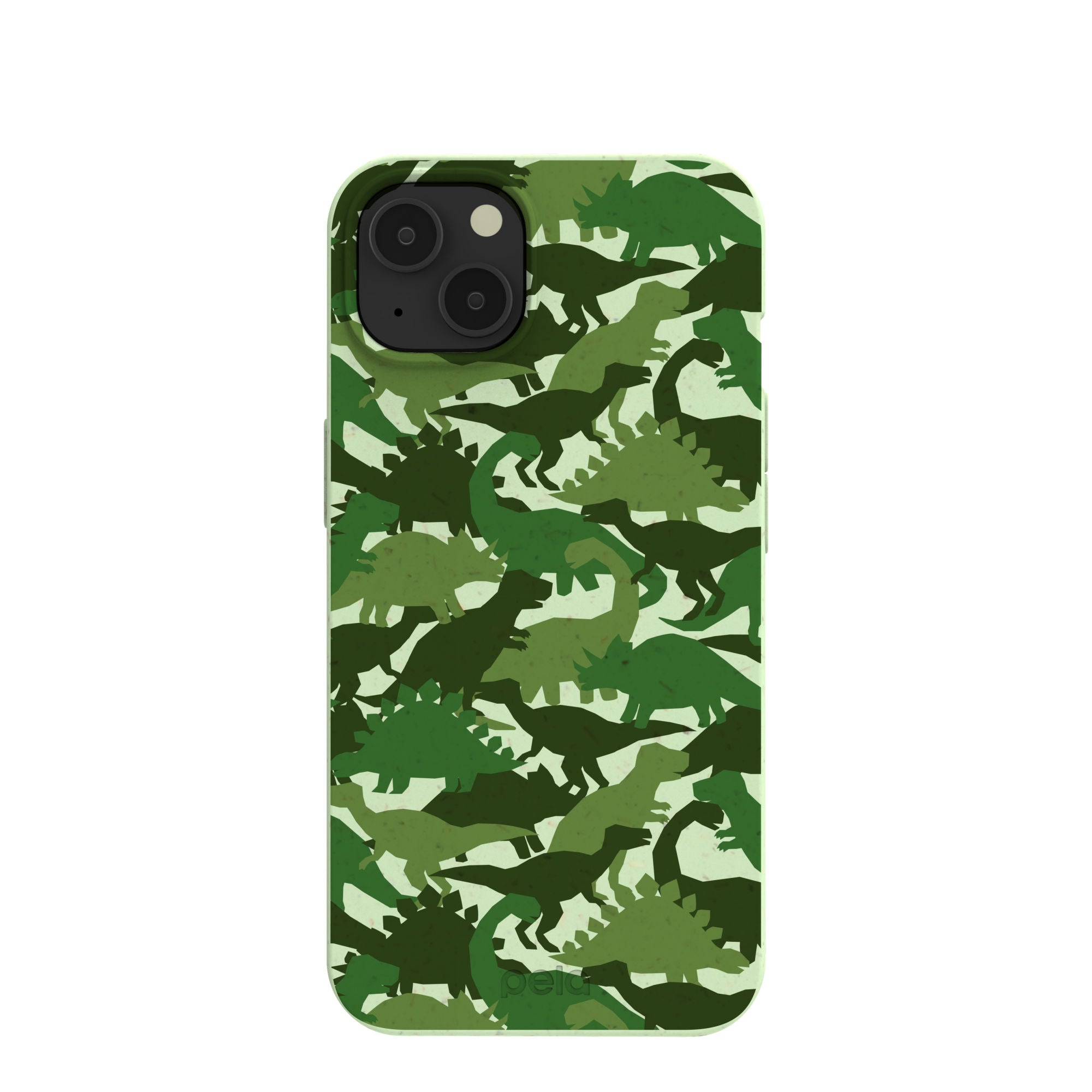 Sage Green Dino Camo iPhone 13 Case Refurbished - Pela Case refurbished available on Cerqular