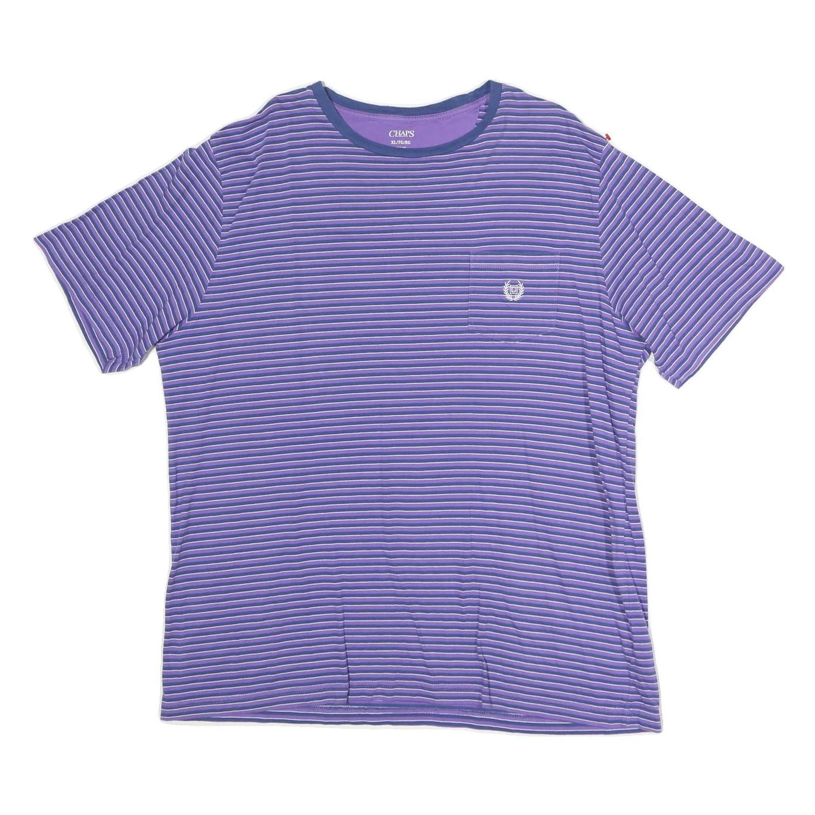 Buy CHAPS Mens Purple & White Striped T-Shirt XL Short Sleeve Crew Neck Chest Pocket Refurbished - $23.39 CHAPS Mens Purple & White Striped T-Shirt XL Short Sleeve Crew Neck Chest Pocket Refurbished - N/A refurbished available on Cerqular