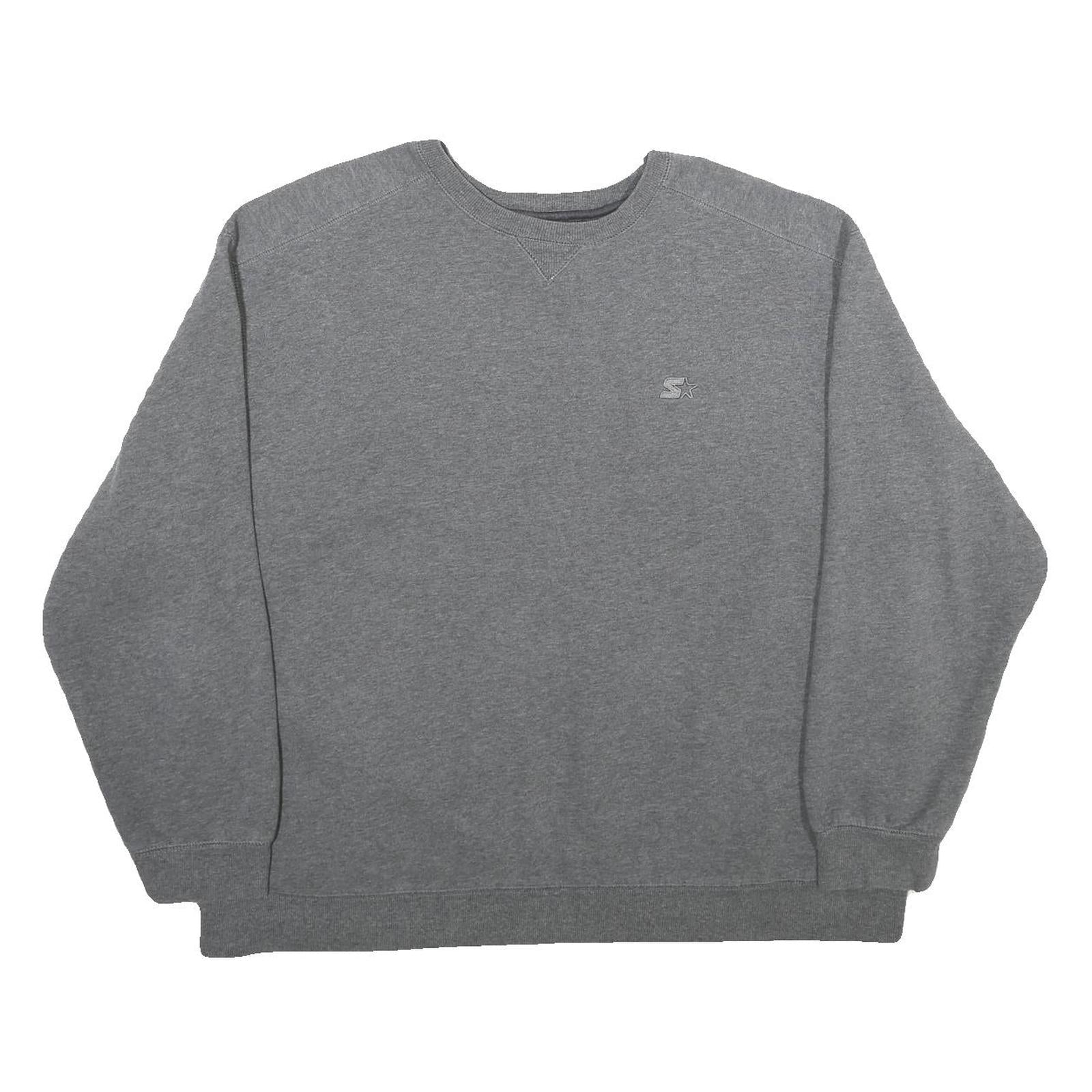 STARTER Mens Grey Crew Neck XL Cotton Blend Sweatshirt Pullover Casual Refurbished - N/A refurbished available on Cerqular