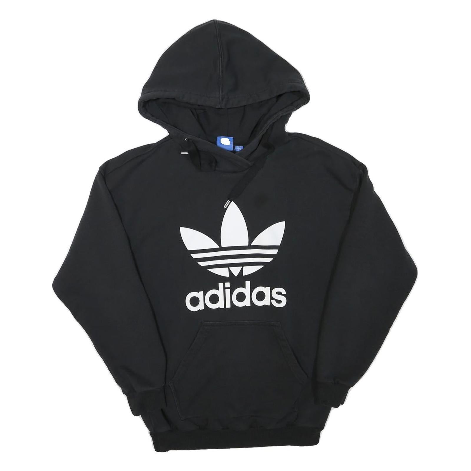 ADIDAS Womens Black Hoodie UK 6 Cotton Blend Pullover Logo Sweatshirt Refurbished - N/A refurbished available on Cerqular