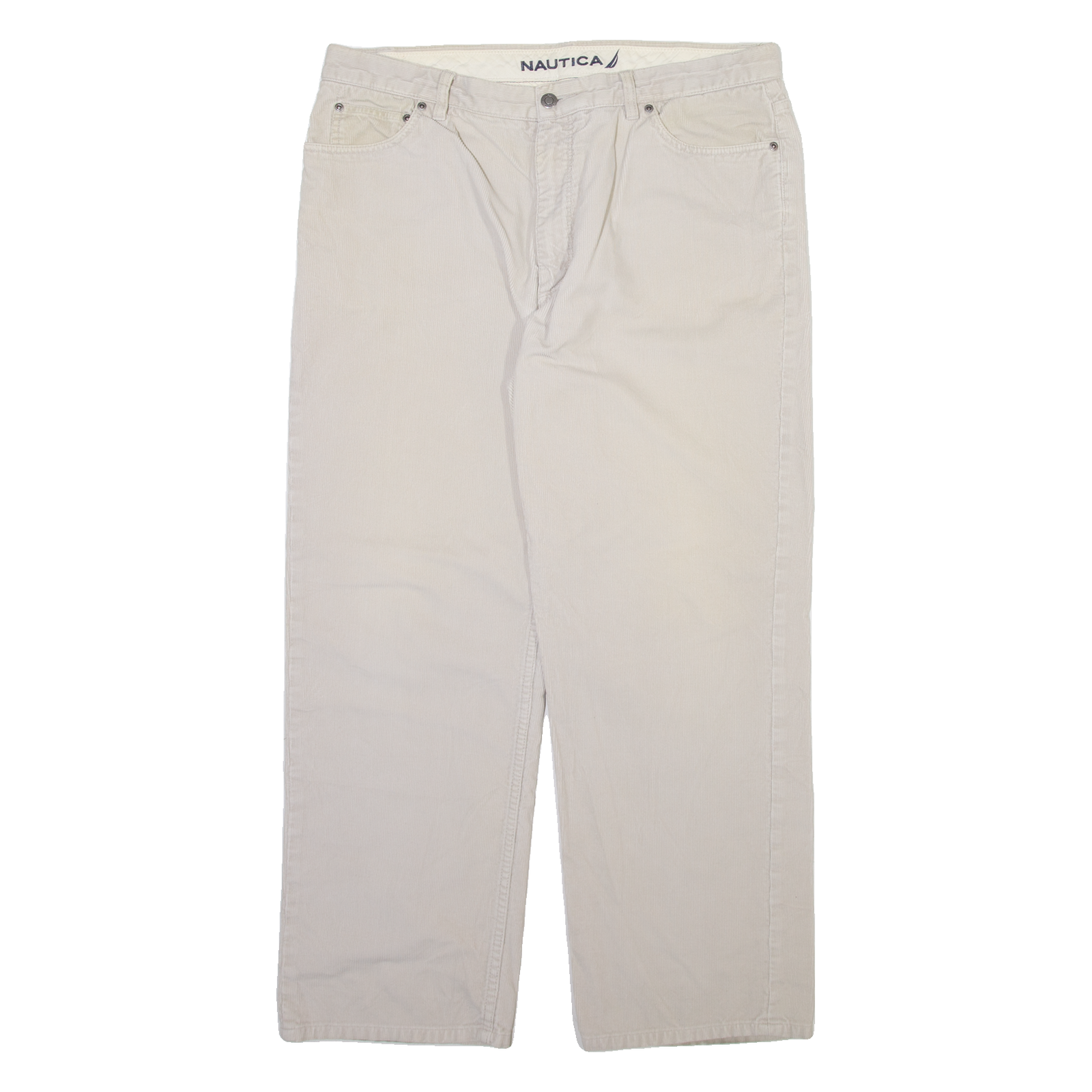 NAUTICA Mens Corduroy Trousers Cream Regular Straight W36 L30 Refurbished - N/A refurbished available on Cerqular