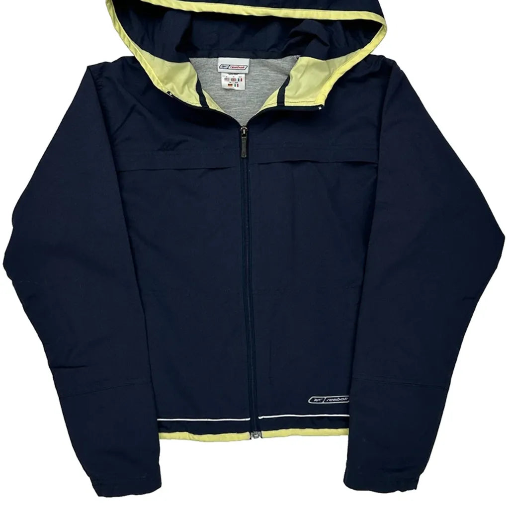 Reebok Windbreaker - Small Navy Polyester Refurbished - Thrifted (note: this is a term often used to describe second- refurbished available on Cerqular