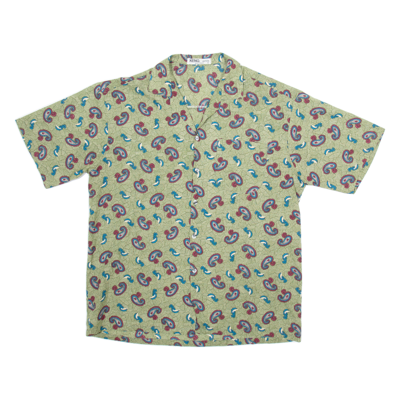 KENG Mens Shirt Green Paisley XL Refurbished - N/A refurbished available on Cerqular