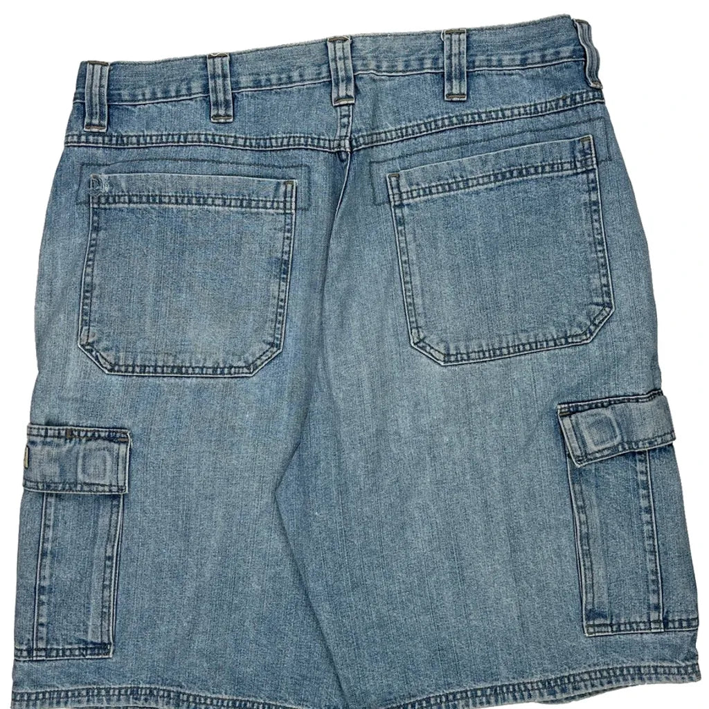 Wrangler Denim Shorts - 34W 9L Light Wash Denim Refurbished - Thrifted (note: this is a term often used to describe second- refurbished available on Cerqular