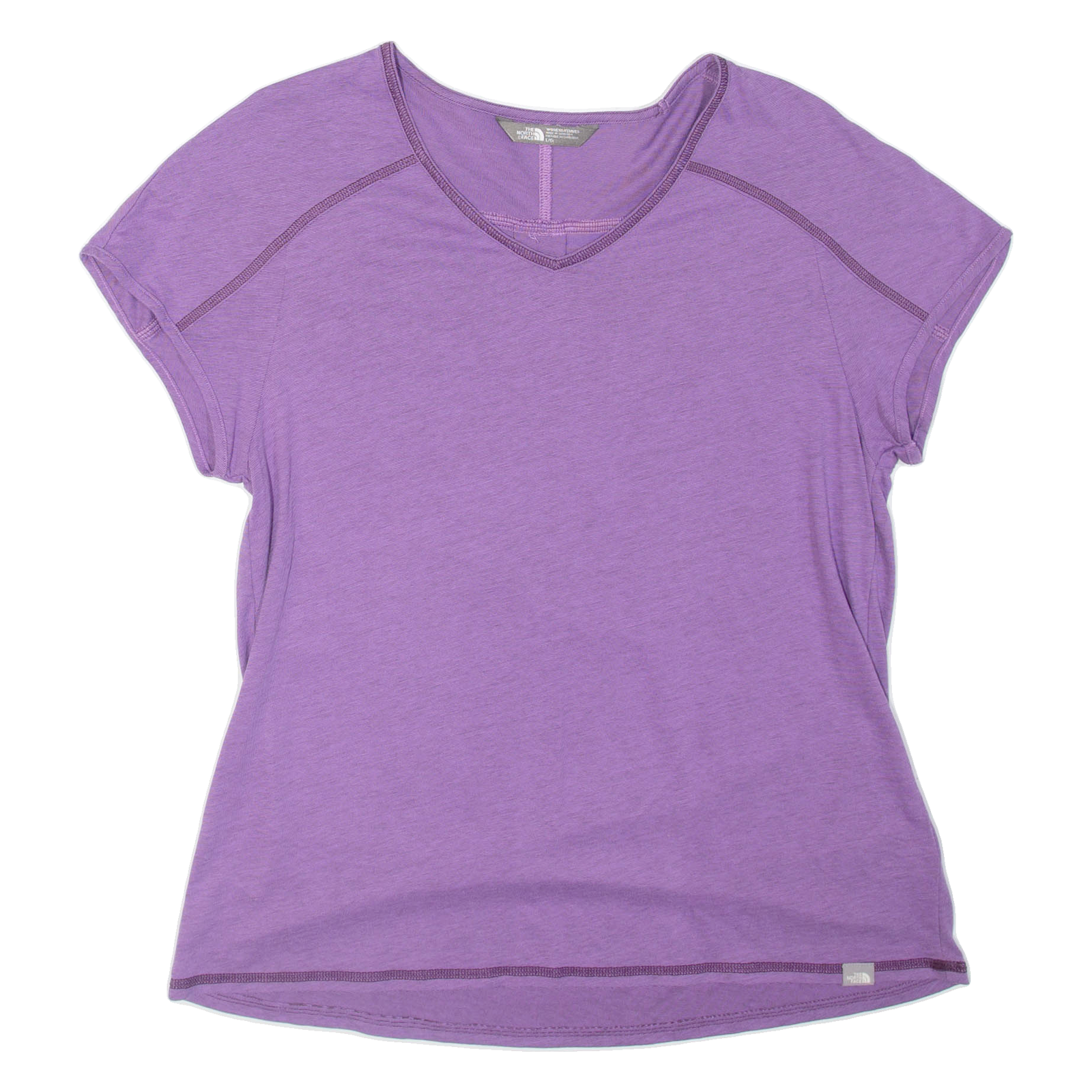 THE NORTH FACE Womens T-Shirt Purple V-Neck L Refurbished - N/A refurbished available on Cerqular