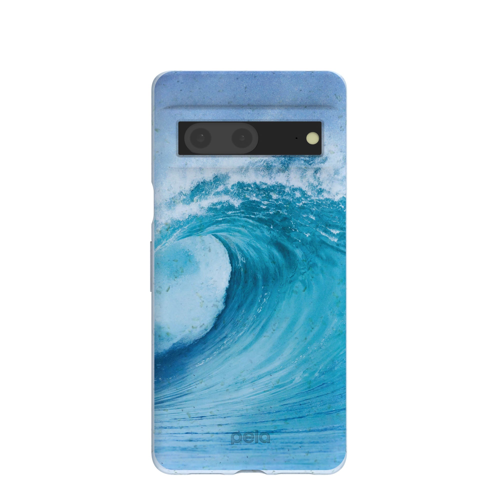 Powder Blue Big Wave Google Pixel 7 Case Refurbished - Pela Case refurbished available on Cerqular