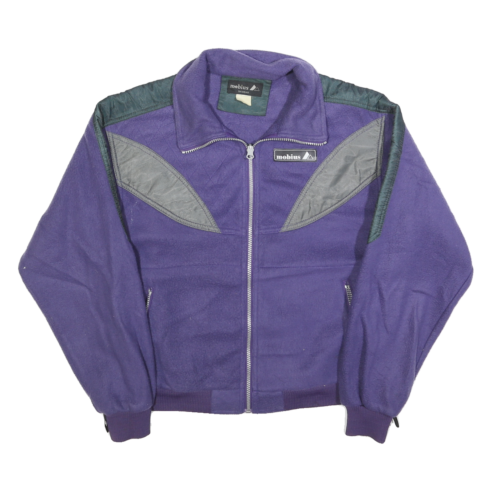 MOBIUS Womens Purple & Grey Patterned Zip Up Jumper Polyester M Fleece Casual Refurbished - N/A refurbished available on Cerqular