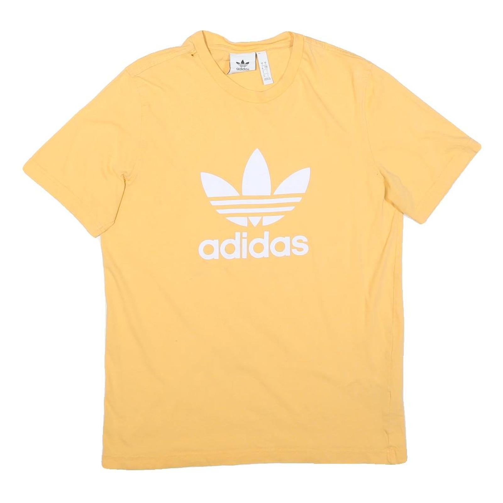 Buy ADIDAS Mens Yellow Cotton Blend T-Shirt S Short Sleeve Crew Neck Logo Print Refurbished - $15.59 ADIDAS Mens Yellow Cotton Blend T-Shirt S Short Sleeve Crew Neck Logo Print Refurbished - N/A refurbished available on Cerqular