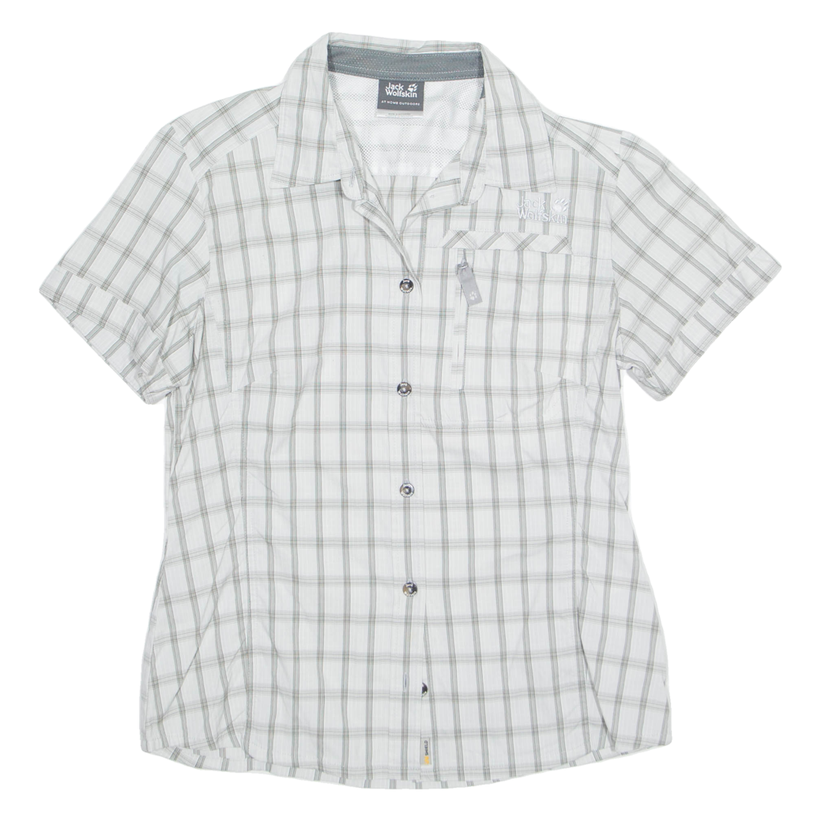 JACK WOLFSKIN Womens Shirt White Check M Refurbished - N/A refurbished available on Cerqular