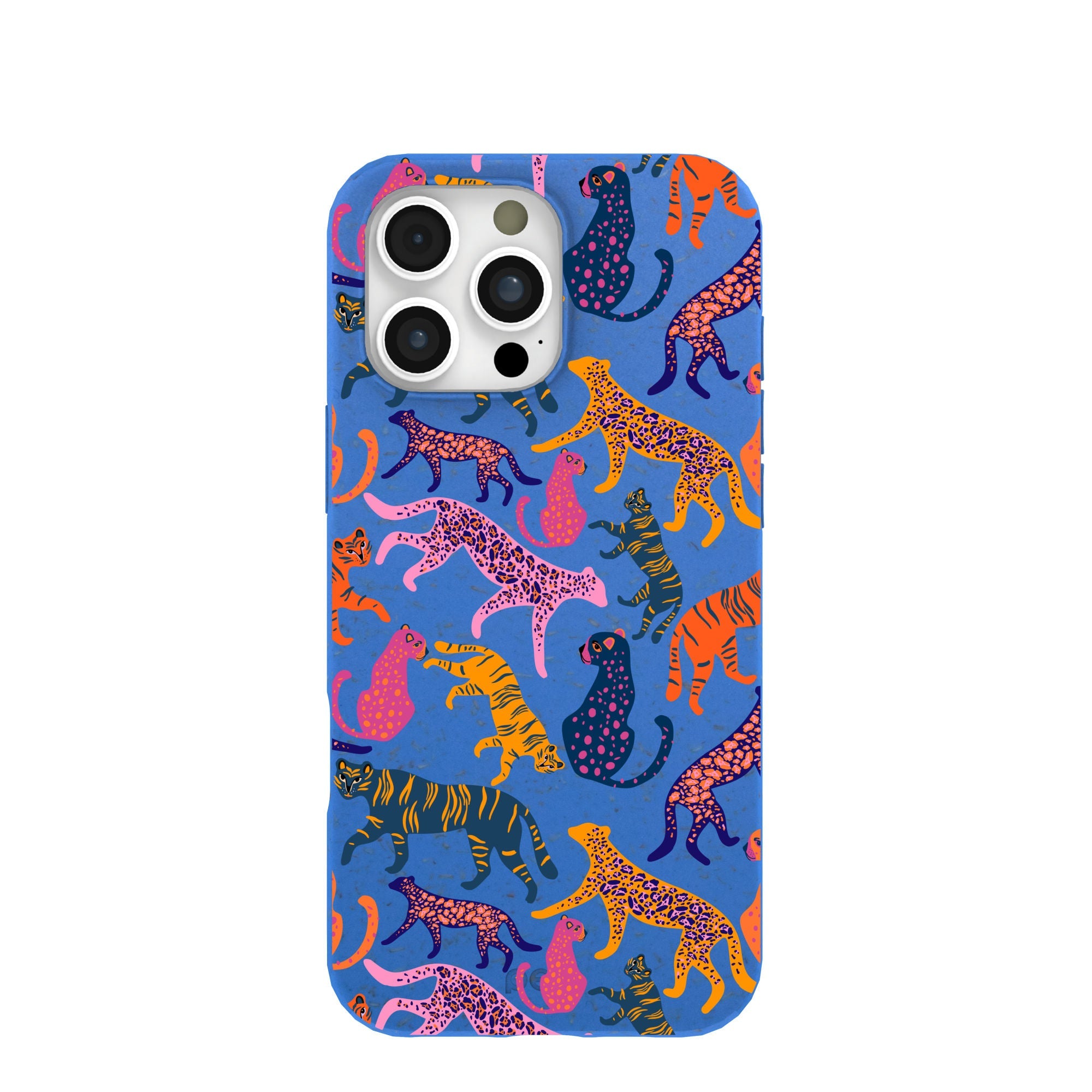Electric Blue Jungle Cat iPhone 16 Pro Max Case Refurbished - Pela Case refurbished available on Cerqular
