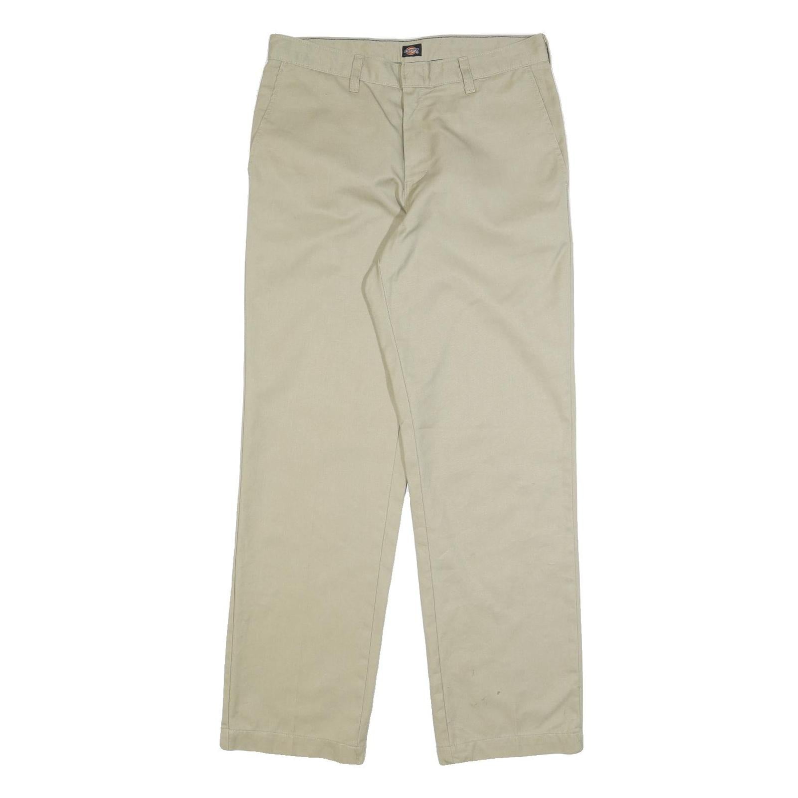DICKIES Mens Cotton Blend Beige Regular Straight Trousers W31 L32 Classic Refurbished - N/A refurbished available on Cerqular
