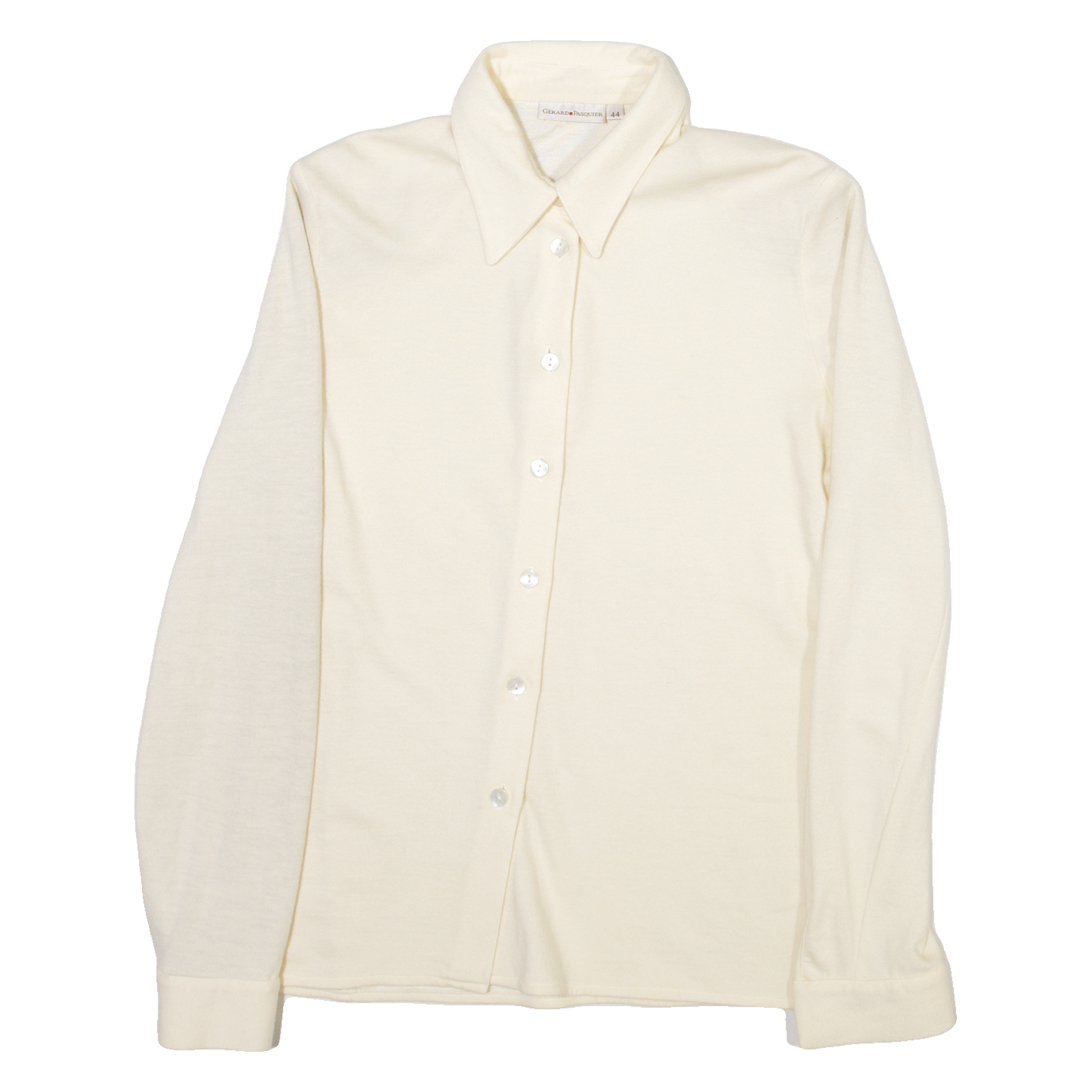 GERARD PASQUIER Womens Plain Shirt Cream Long Sleeve M Refurbished - N/A refurbished available on Cerqular