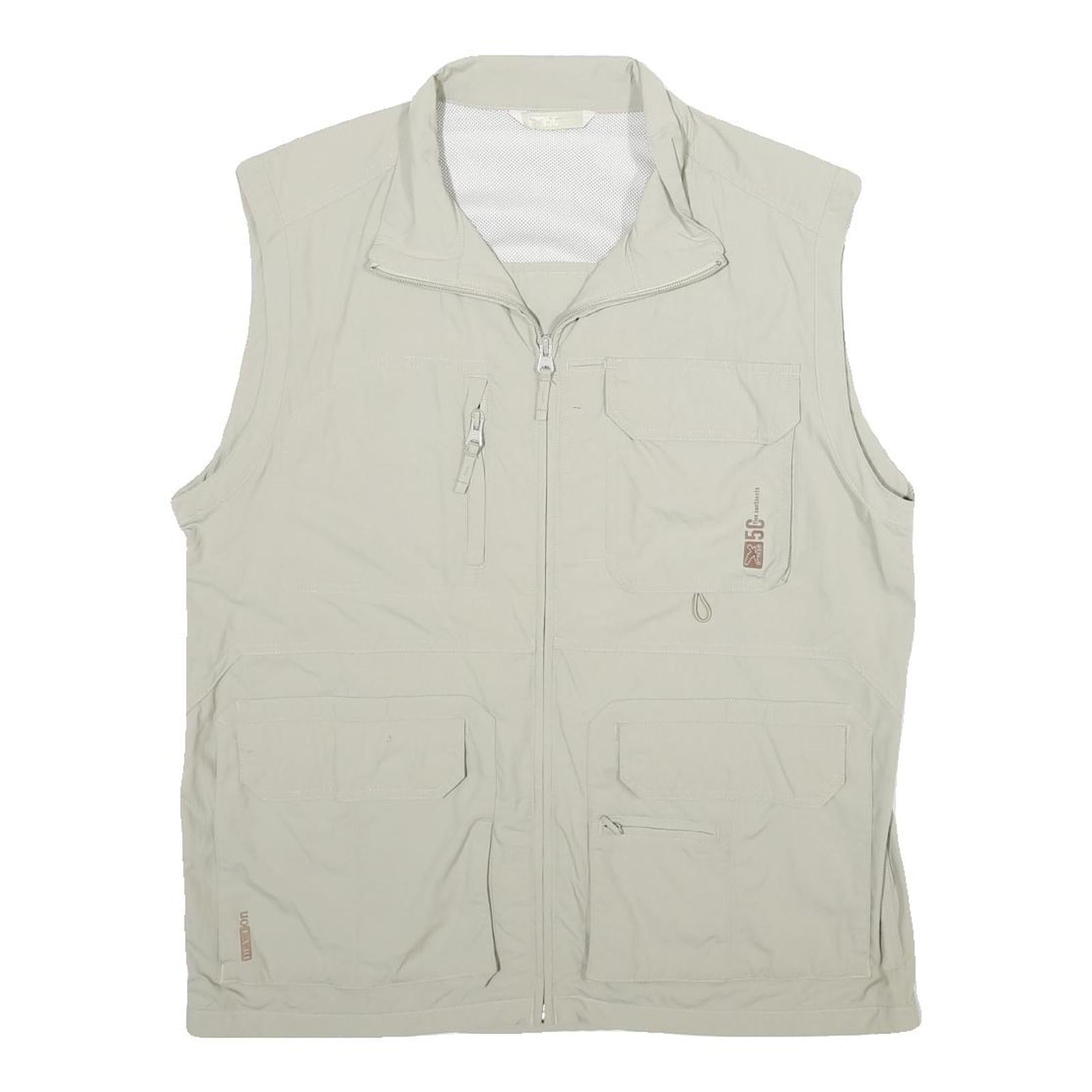 SALEWA Mens Beige Outdoor Vest L Polyamide Plain Lightweight Zip Pockets Refurbished - N/A refurbished available on Cerqular